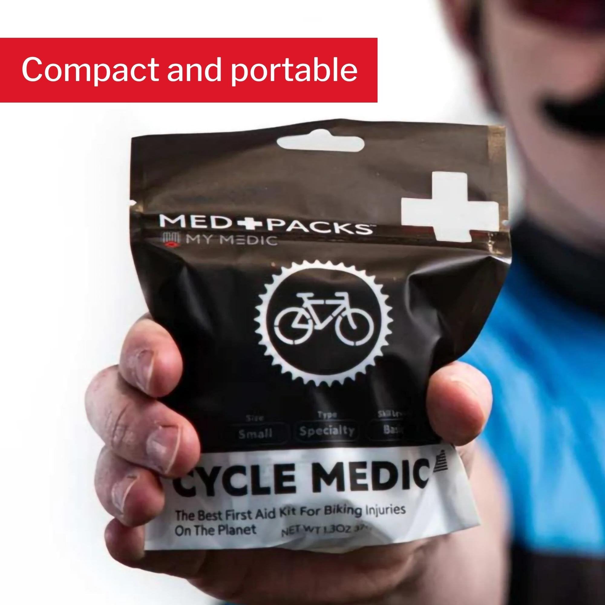 My Medic Med Packs First Aid Kit for Cyclists – Bike Injury Supplies in Portable Pouch (1 Unit)