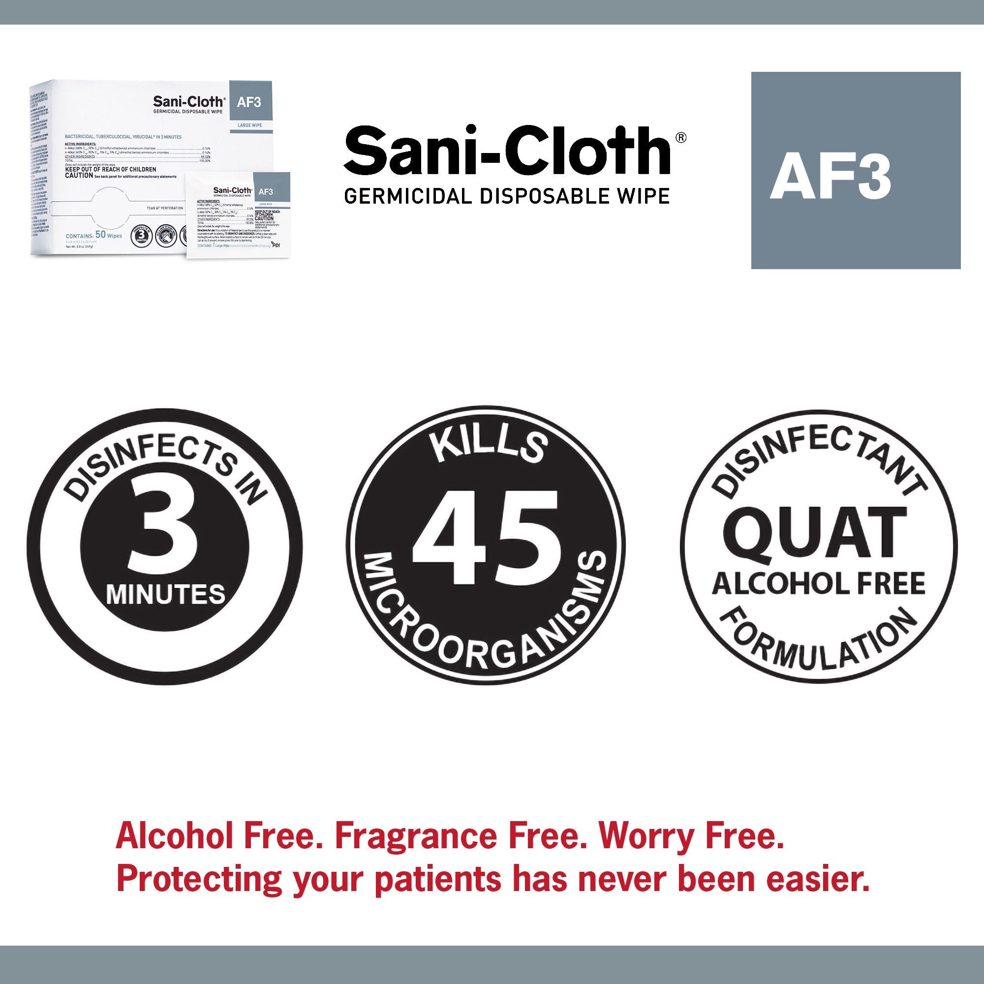 Sani-Cloth® AF3 Surface Disinfectant Cleaner Wipe, Large Individual Packet (500 Units)