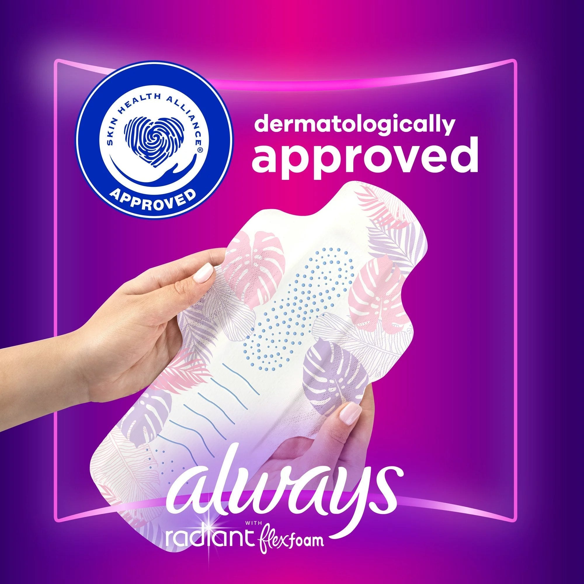 Feminine Pad Always® Radiant with FlexFoam Overnight / With Wings Heavy Absorbency (10 Units)