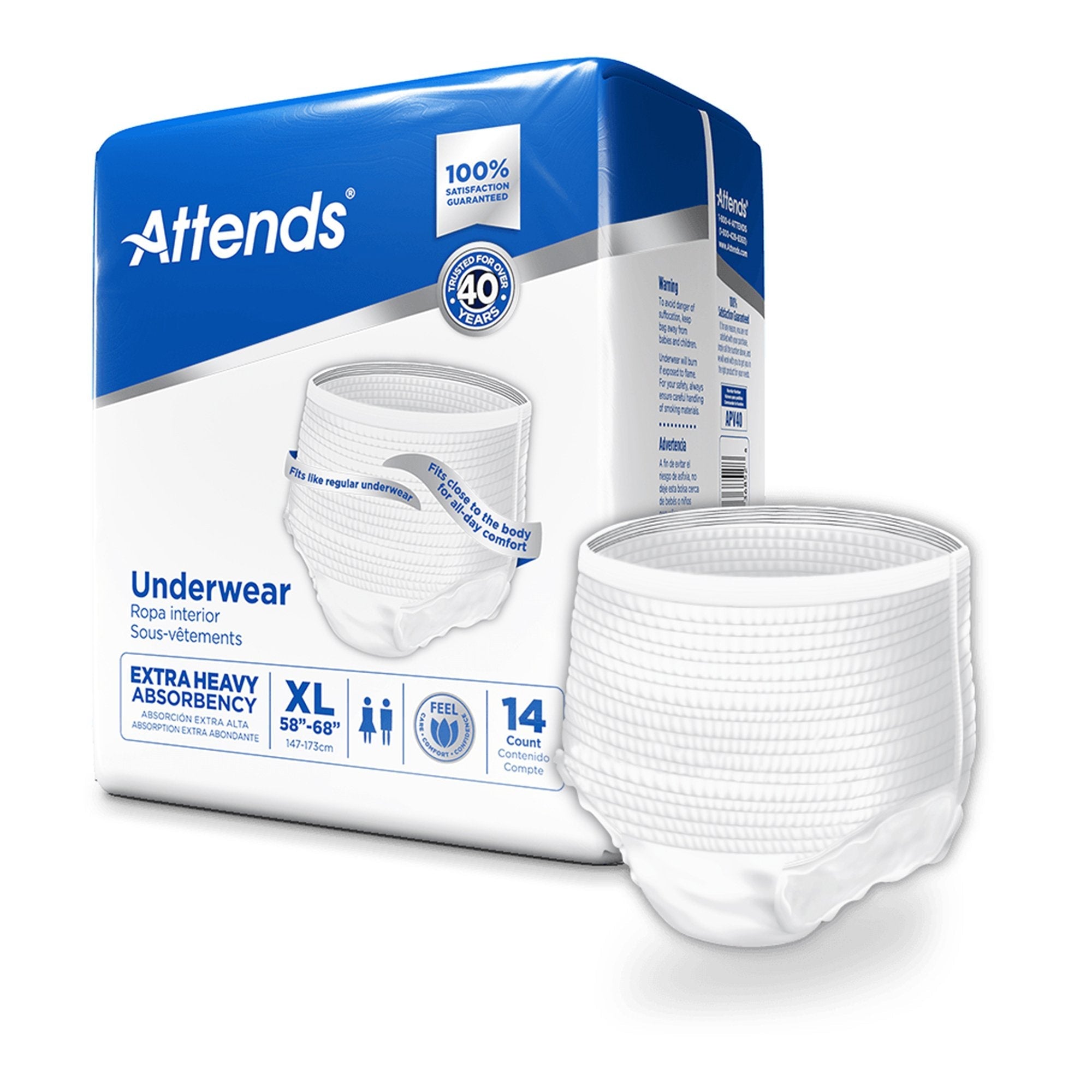 Attends® Care Moderate Absorbent Underwear, Extra Large (56 Units)