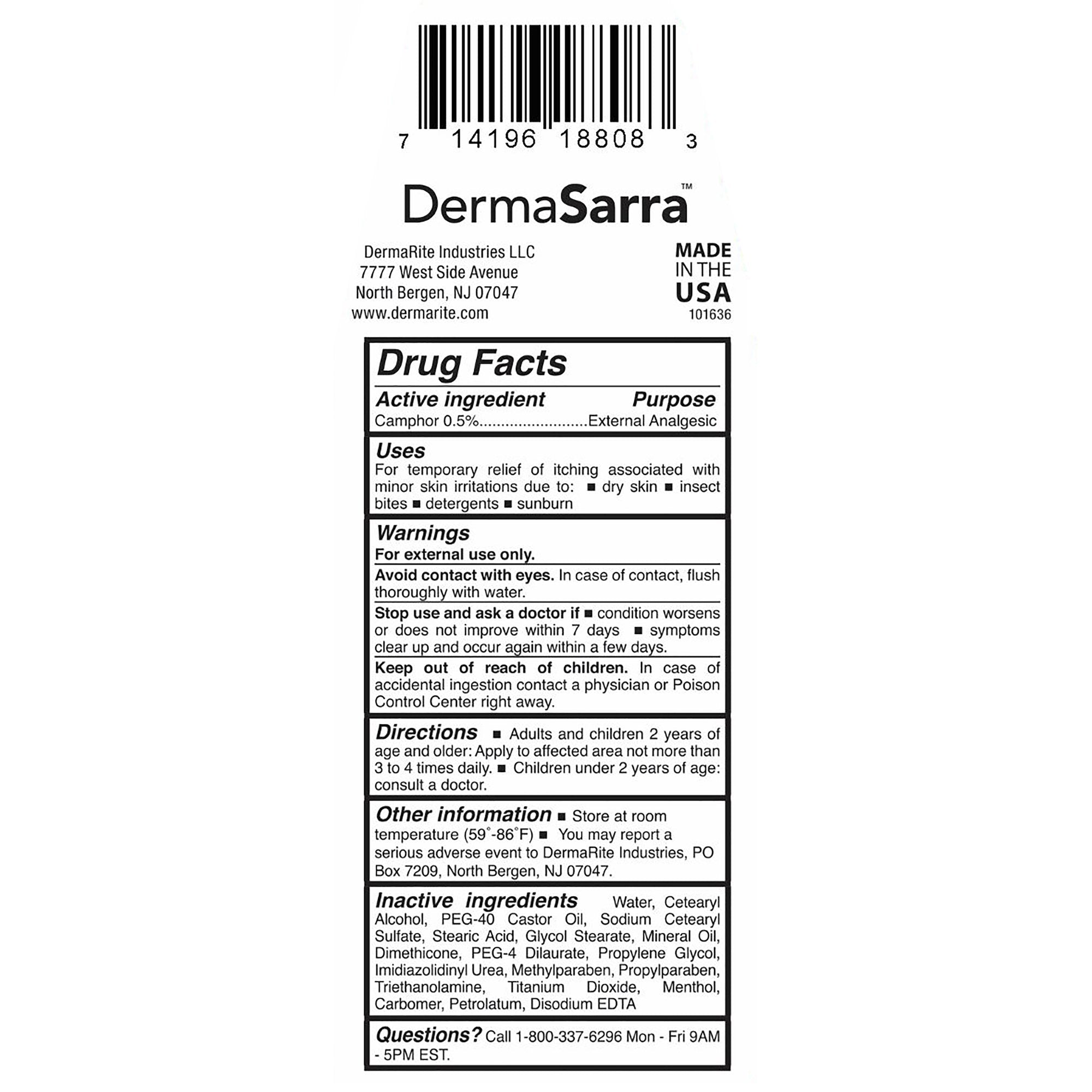 DermaSarra™ Camphor / Menthol Itch Relief (24 Units)