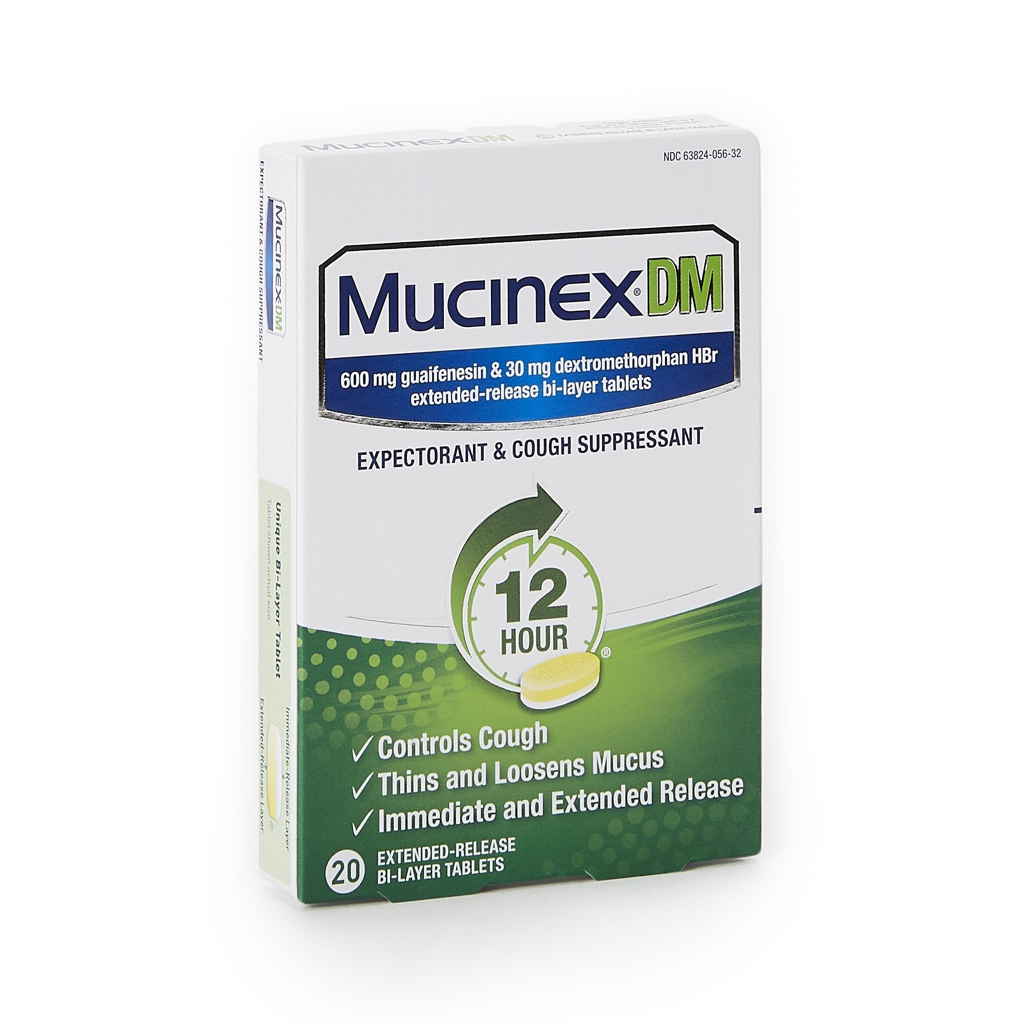 Mucinex® DM Guaifenesin / Dextromethorphan HBr Cold and Cough Relief (20 Units)