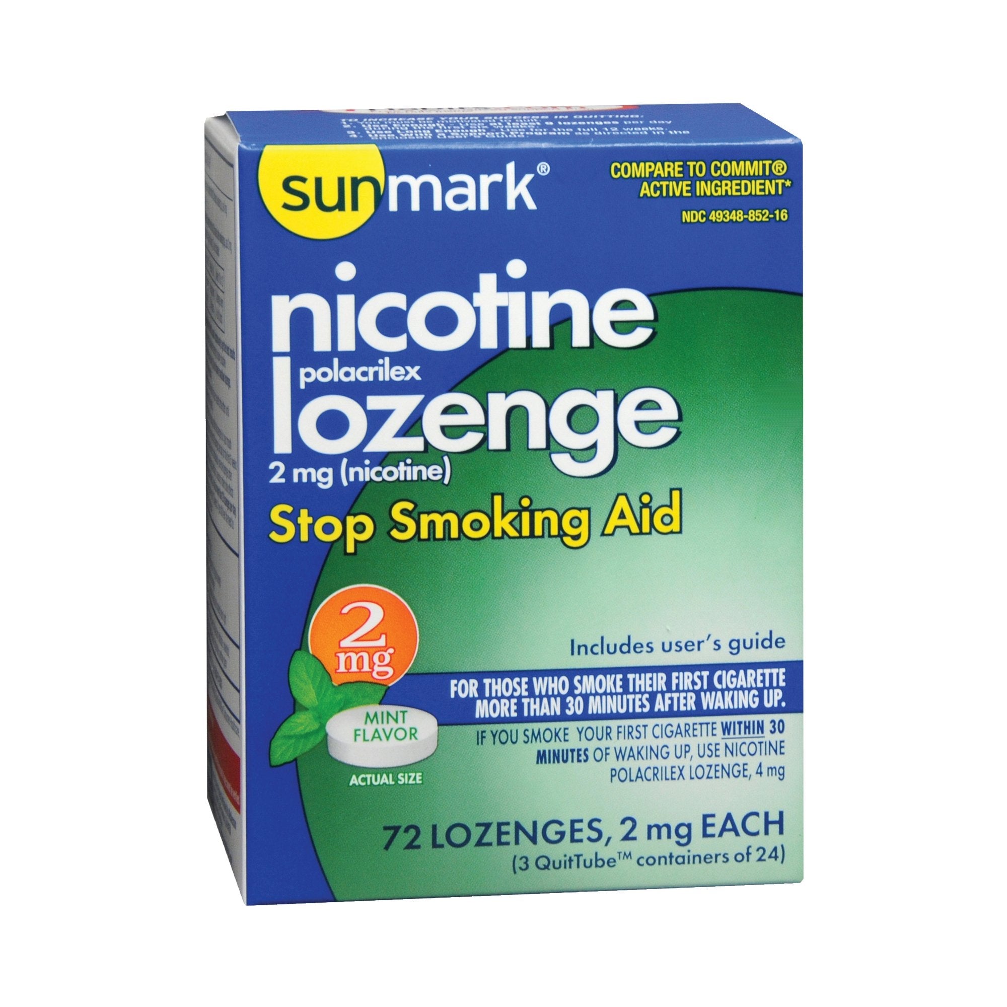 sunmark® 2 mg Nicotine Polacrilex Stop Smoking Aid (72 Units)