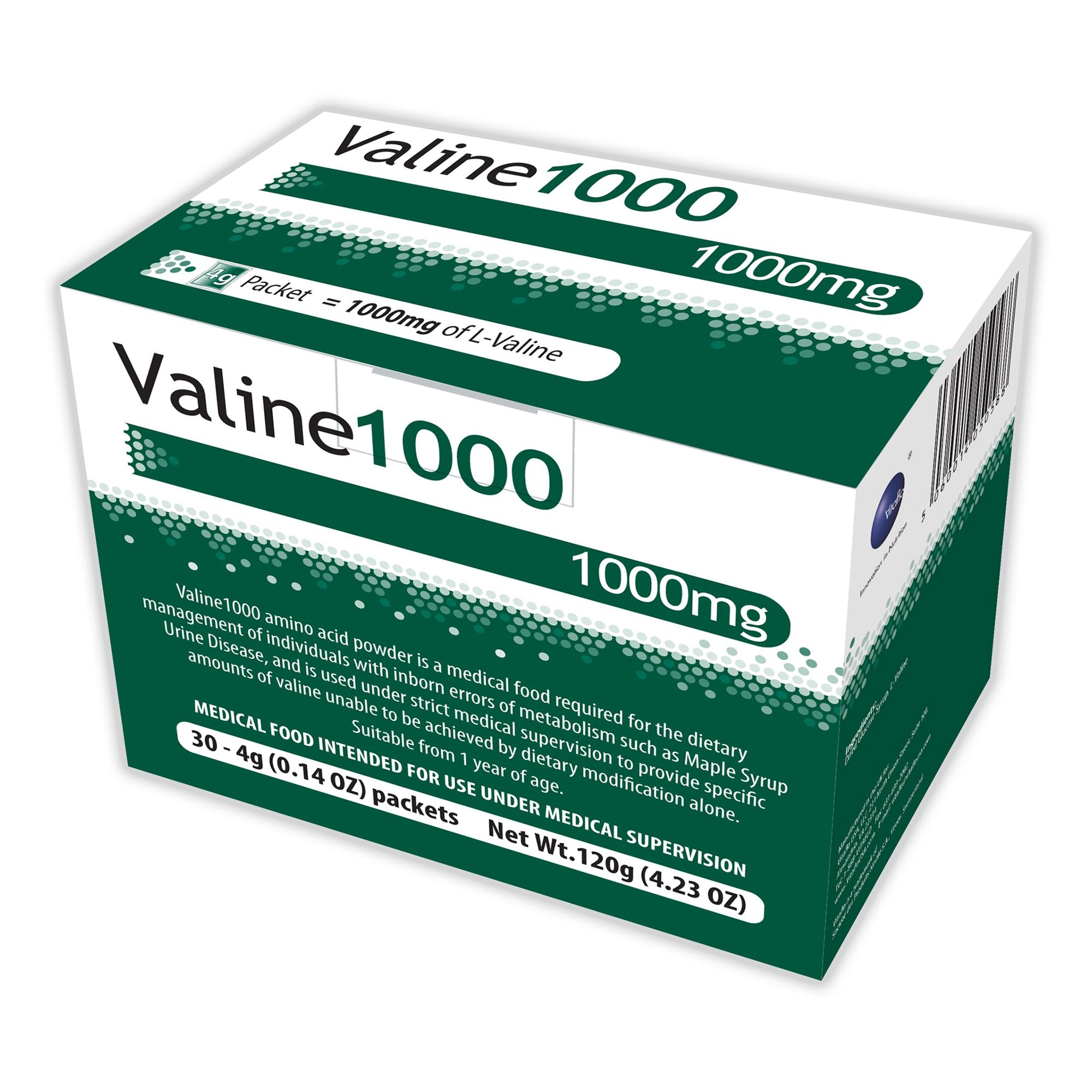 Valine1000 Medical Food for the Dietary Management of MSUD (30 Units)