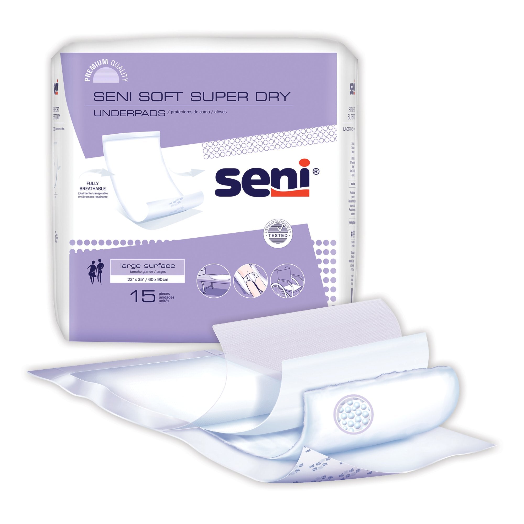 Seni® Soft Super Dry Underpads, 23 x 35 in. (15 Units)