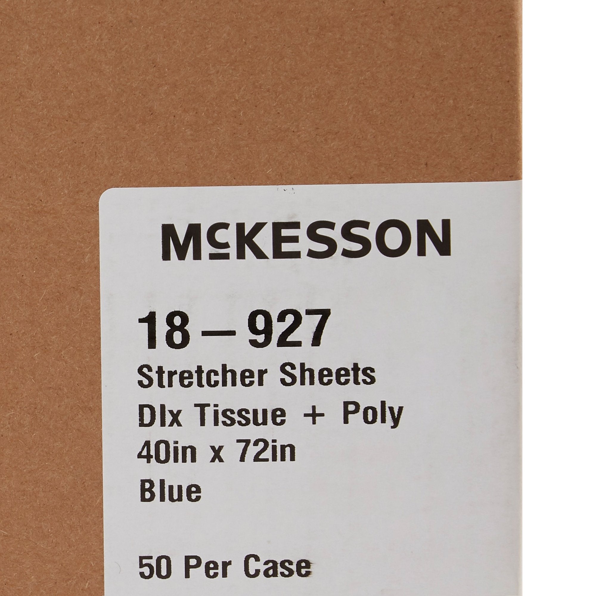 McKesson Blue Flat Stretcher Sheet, 40 x 72 Inch (50 Units)