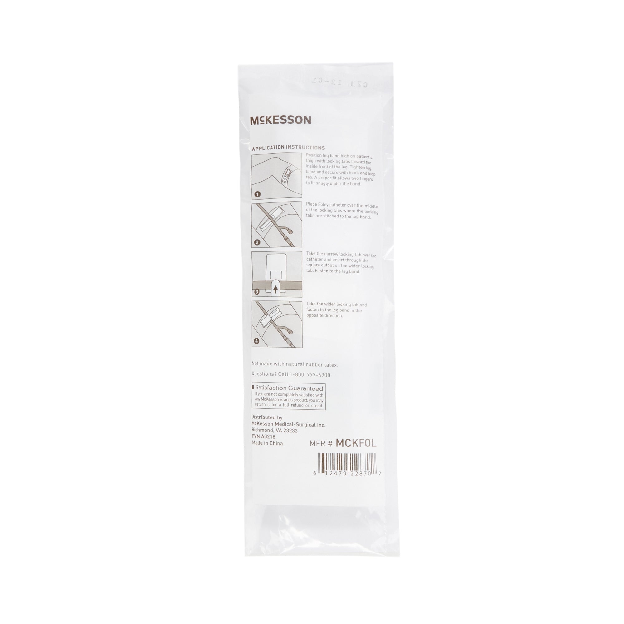 McKesson Foley Catheter Holder Leg Strap, 2x24" Dual-Locking - 100 Pack
