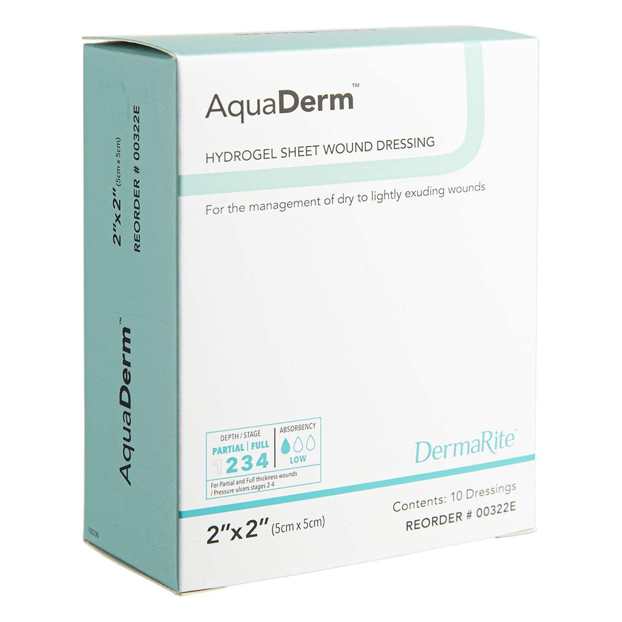 AquaDerm™ Hydrogel Wound Dressing, 2 x 2 Inch (10 Units)