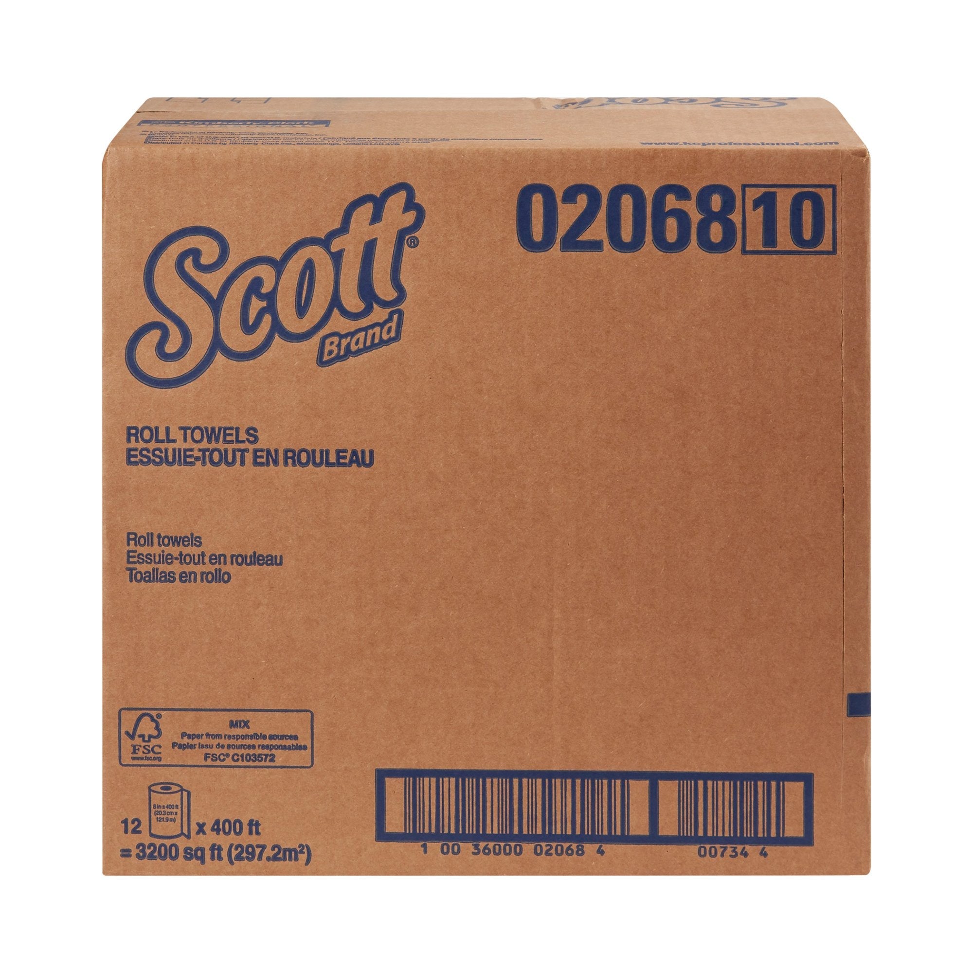 Scott® Essential White Paper Towel, 8 Inch x 400 Foot, 12 Rolls per Case (12 Units)