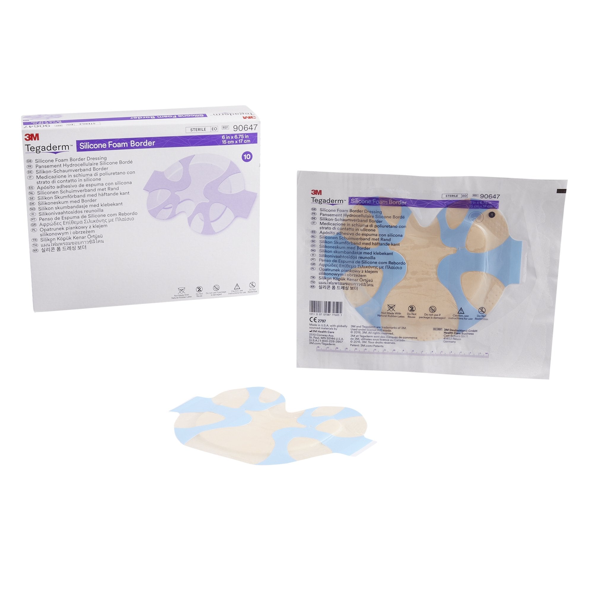 3M™ Tegaderm™ Silicone Foam Dressing, 6 x 6-3/4 Inch Sacral (10 Units)