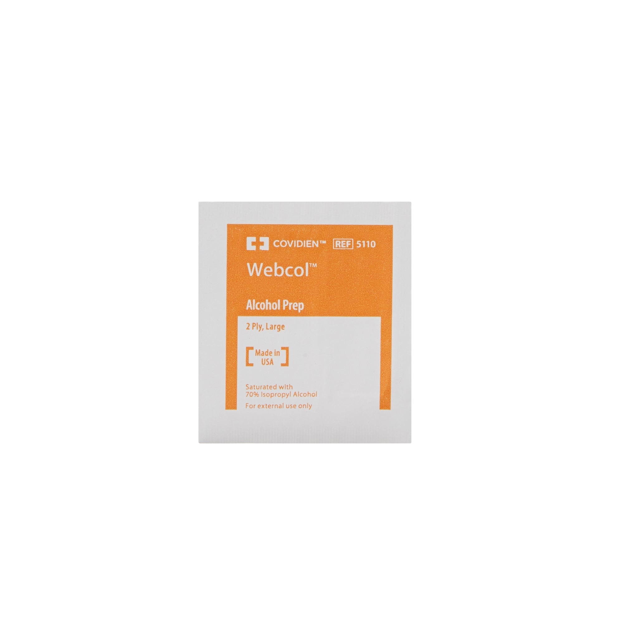 Webcol™ Alcohol Prep Pads, 70% Isopropyl, Large Sterile Packets - 200 Units