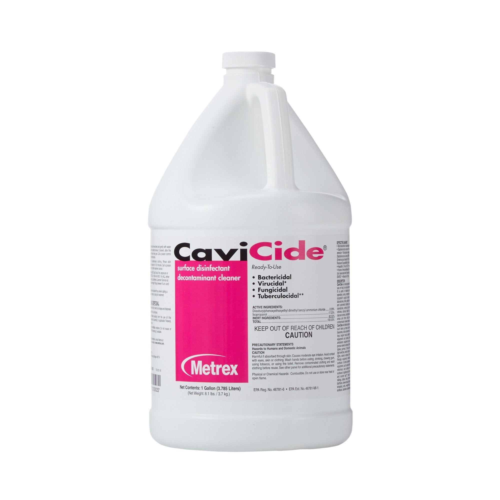 CaviCide Surface Disinfectant - Alcohol-Based Cleaner, 1 Gal Jug (4-Pack)