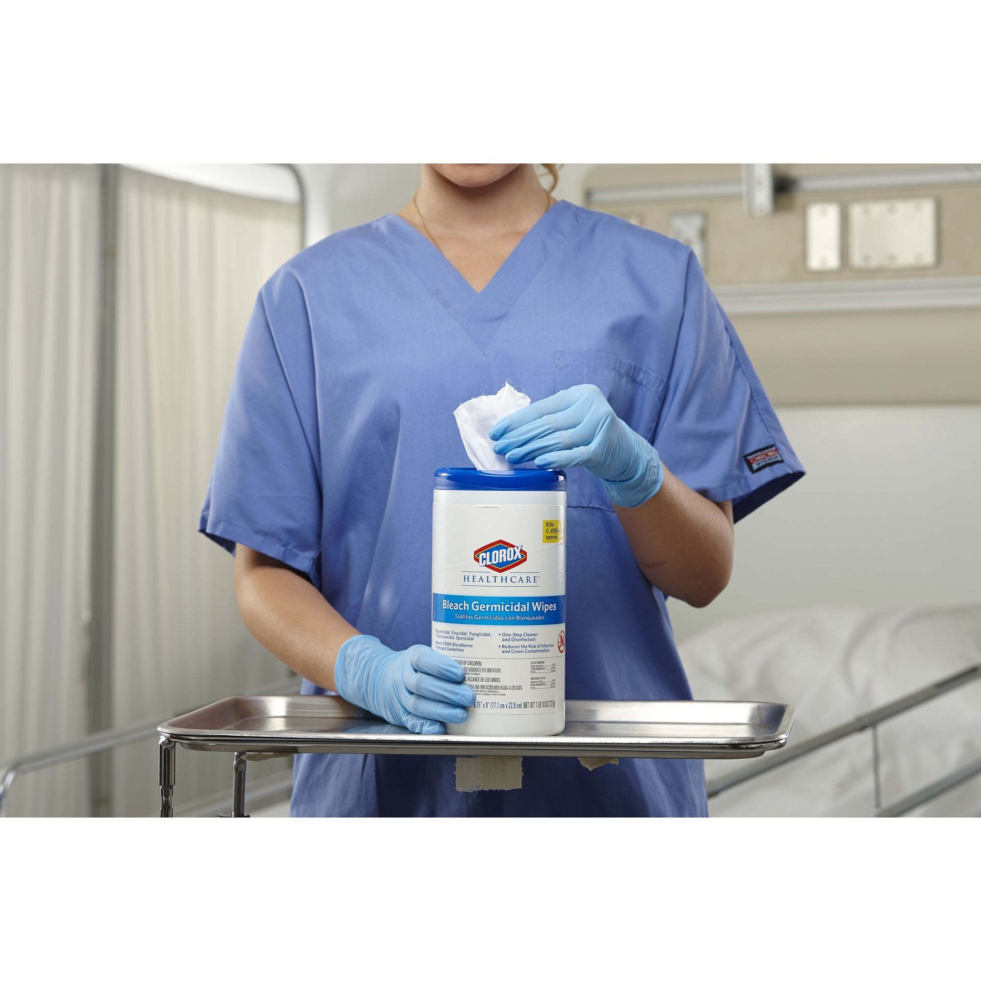 Clorox Healthcare Surface Disinfectant Cleaner, Chlorine Scent, Nonsterile, 6.75 X 9 Inch, Canister (1 Unit)