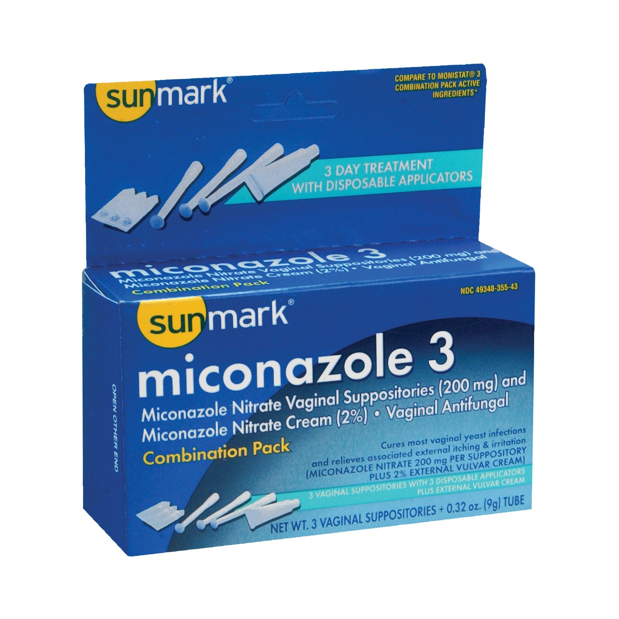 sunmark® Miconazole 3 Vaginal Antifungal Combination Pack Disposable Applicators (1 Unit)