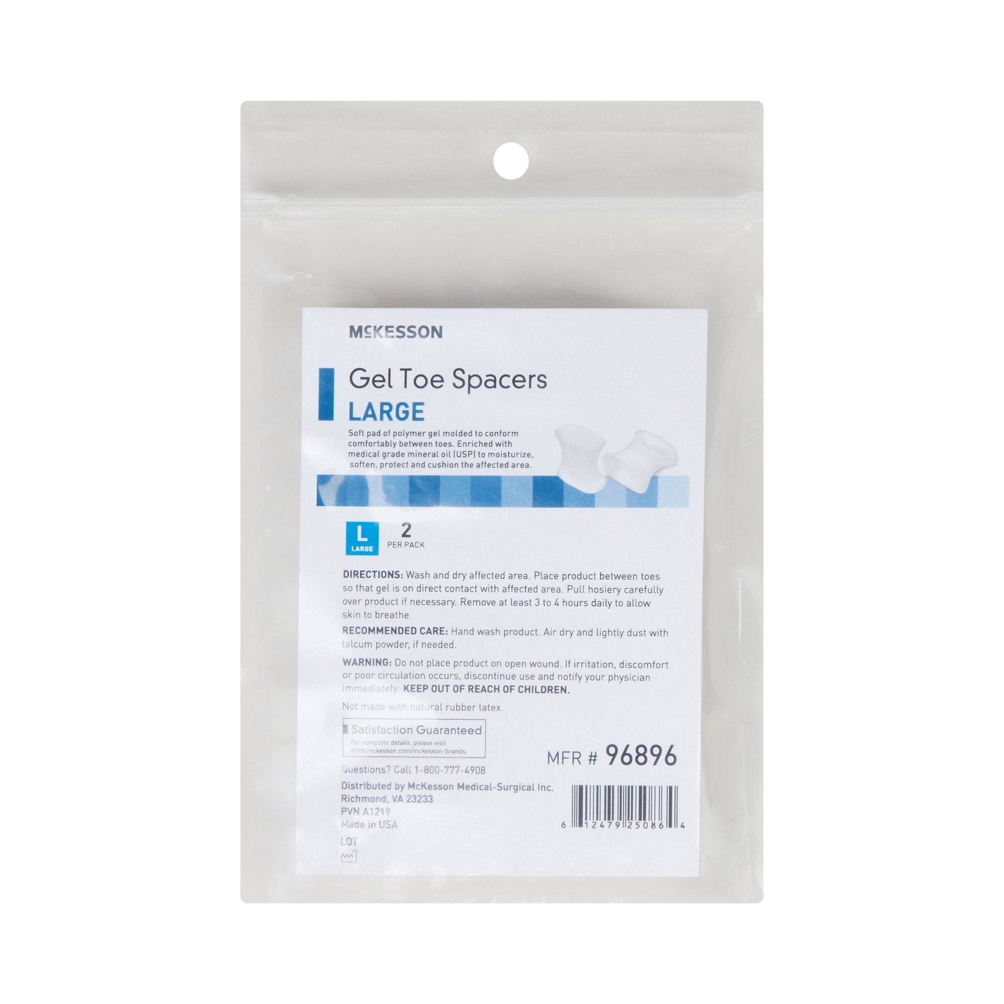 McKesson Gel Toe Spacers, Large (2 Units)