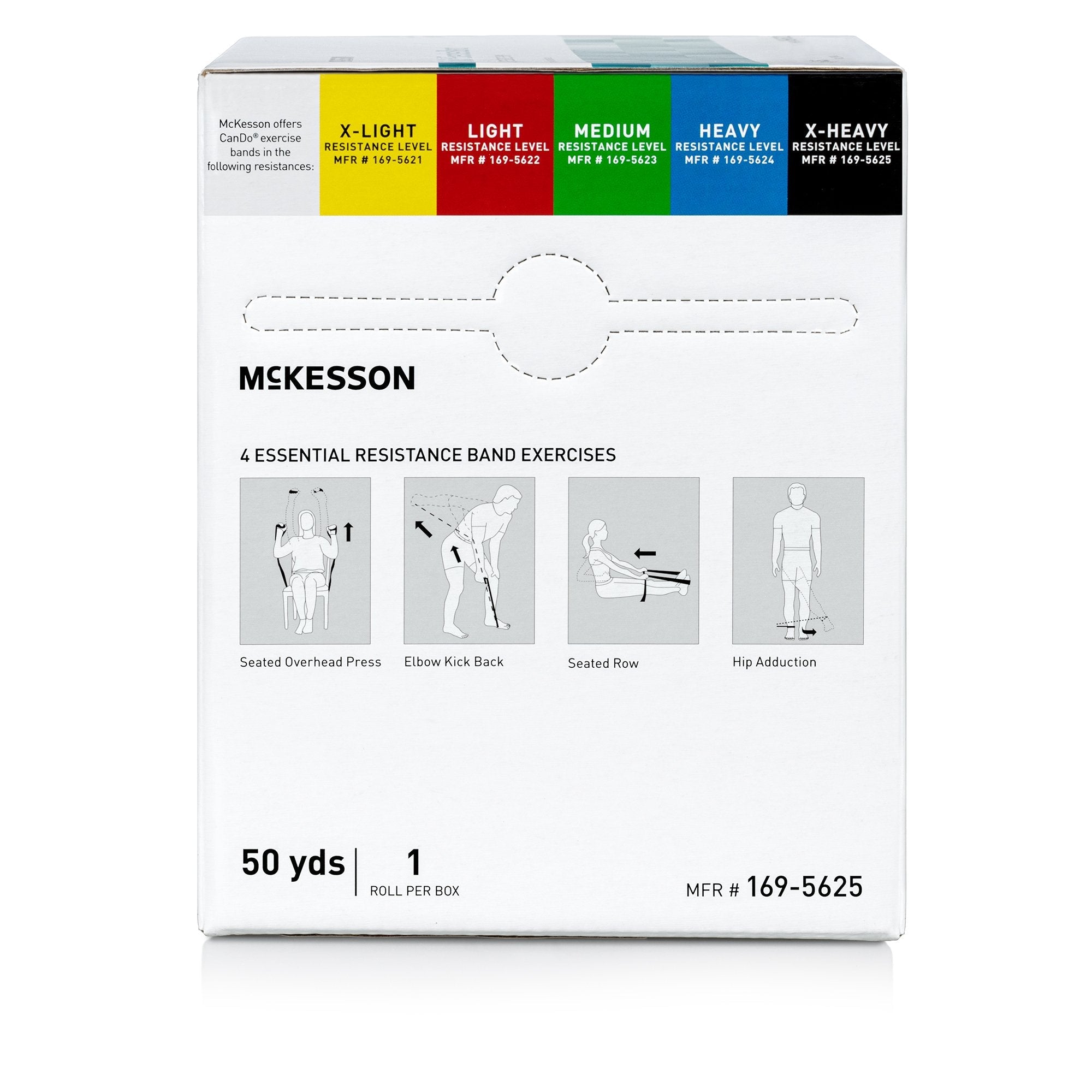 McKesson CanDo® Exercise Resistance Band, Black, 5 Inch x 50 Yard, X-Heavy Resistance (1 Unit)