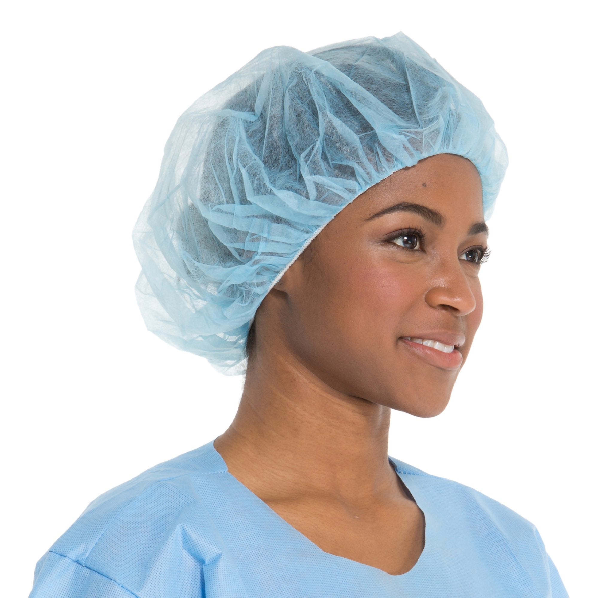 Halyard Bouffant Cap, X-Large, Blue (100 Units)