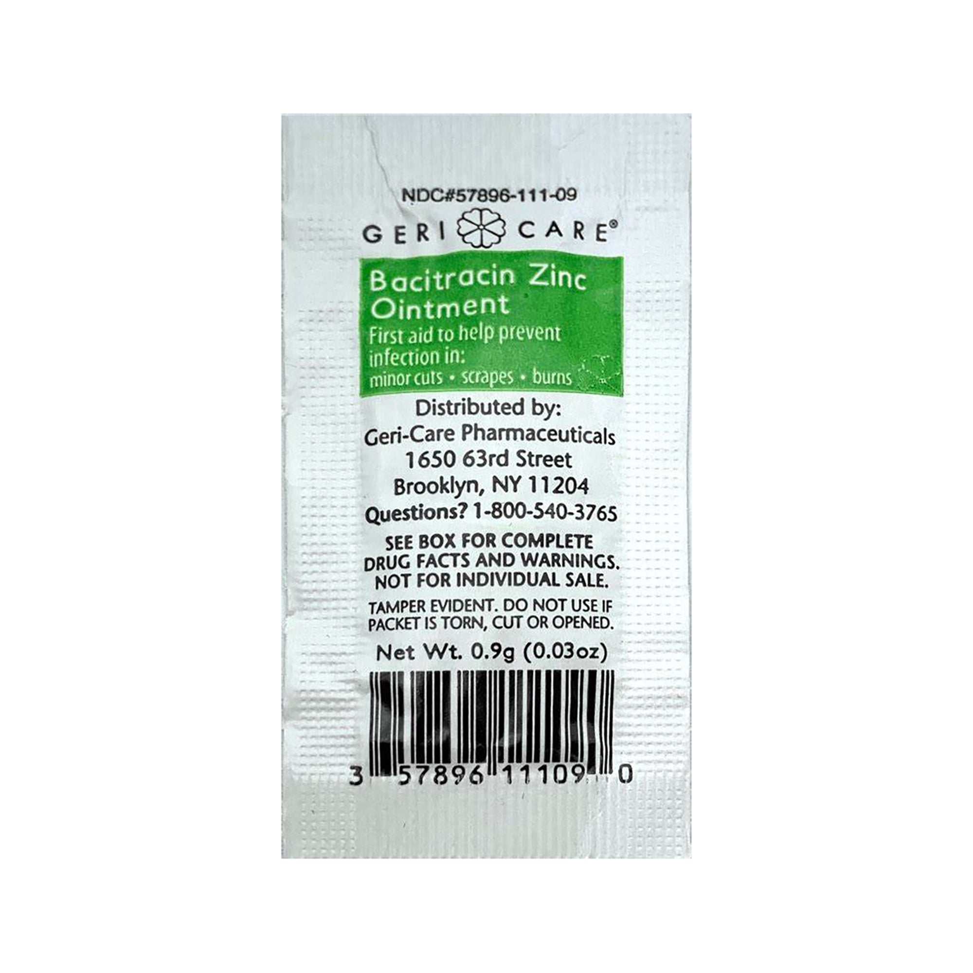 Geri-Care Bacitracin Zinc Antibiotic, 1728 Packets - First Aid Ointment