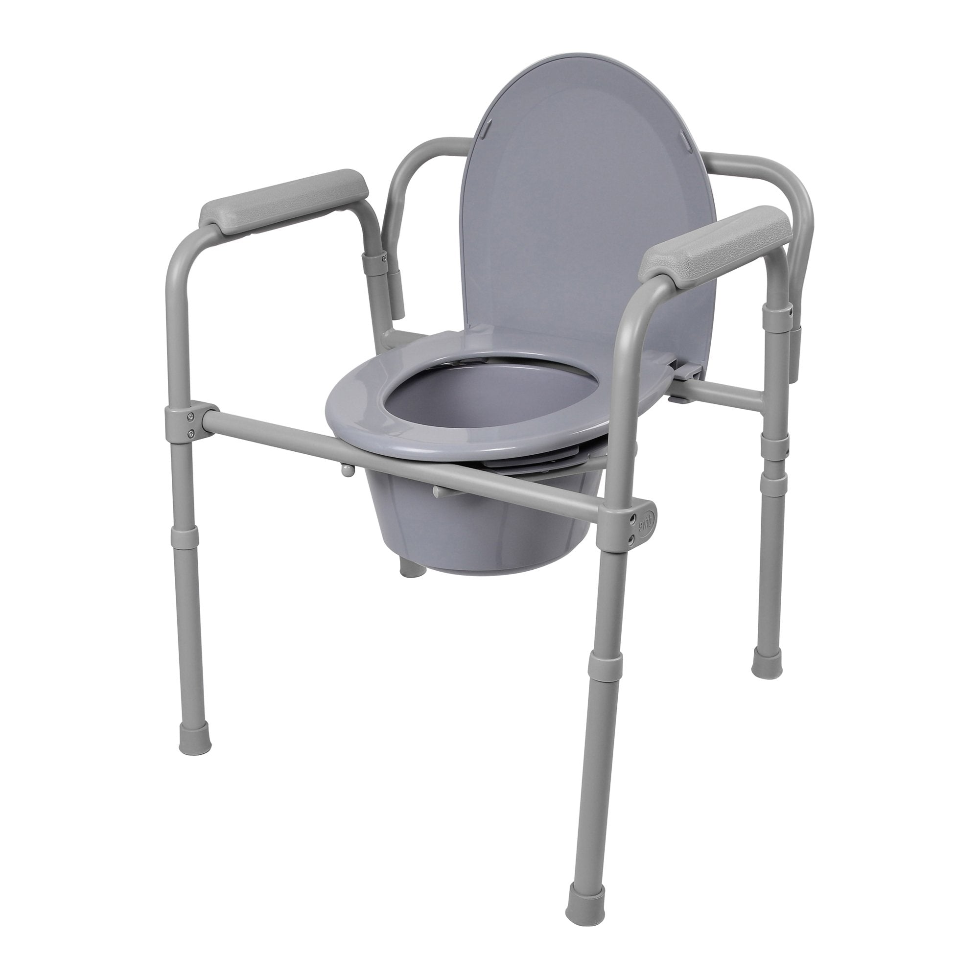 McKesson Steel Folding Commode Chair - Adjustable, Portable, 350lb Capacity