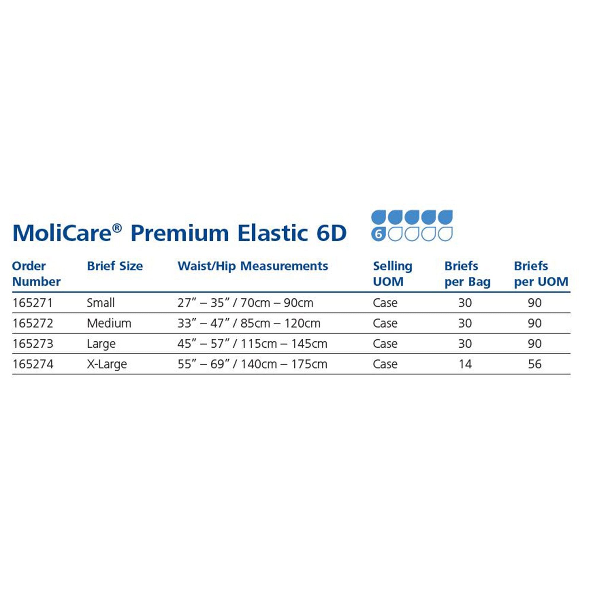 MoliCare® Premium Elastic Incontinence Brief, 6D, X-Large (14 Units)