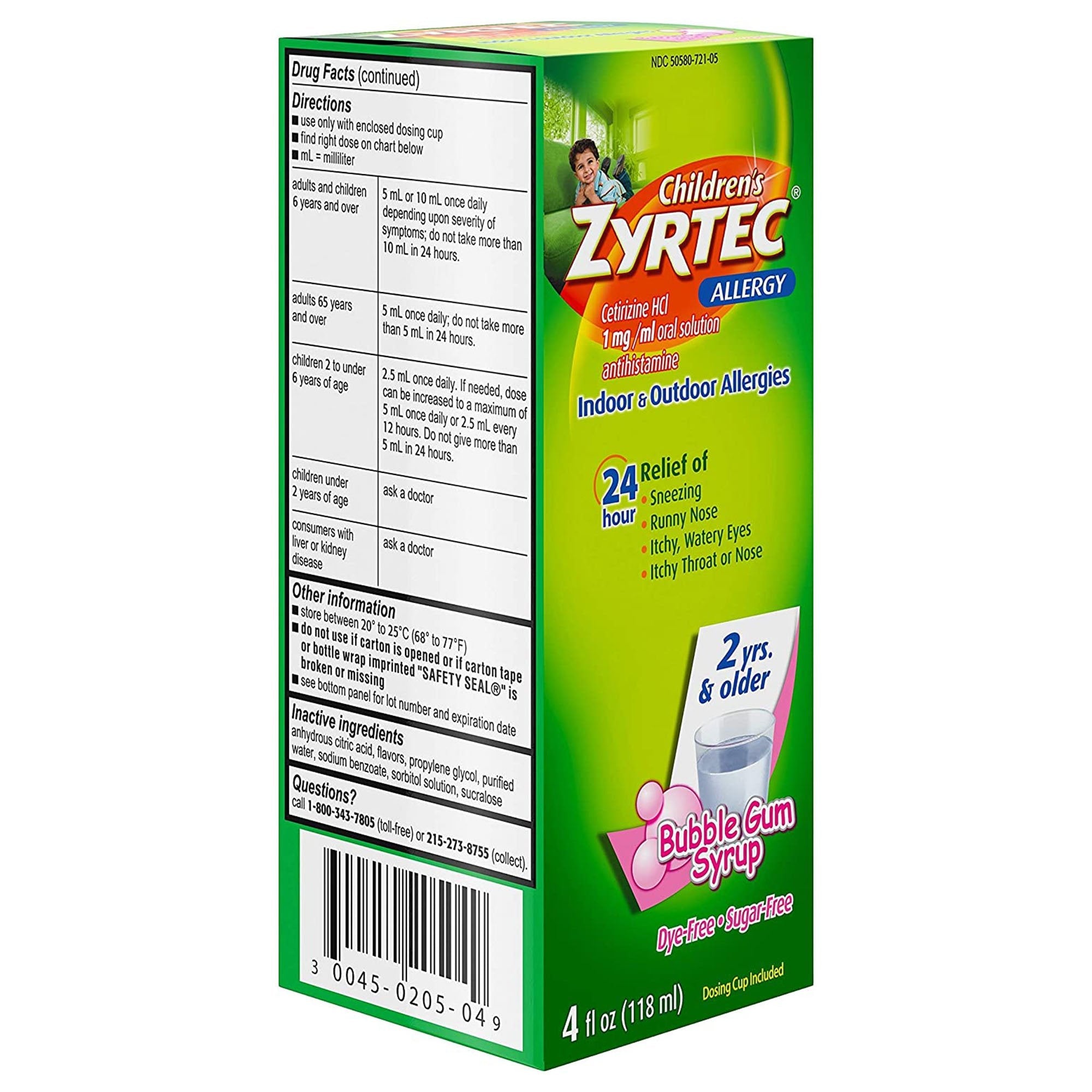 Children's Zyrtec Cetirizine Allergy Relief (1 Unit)