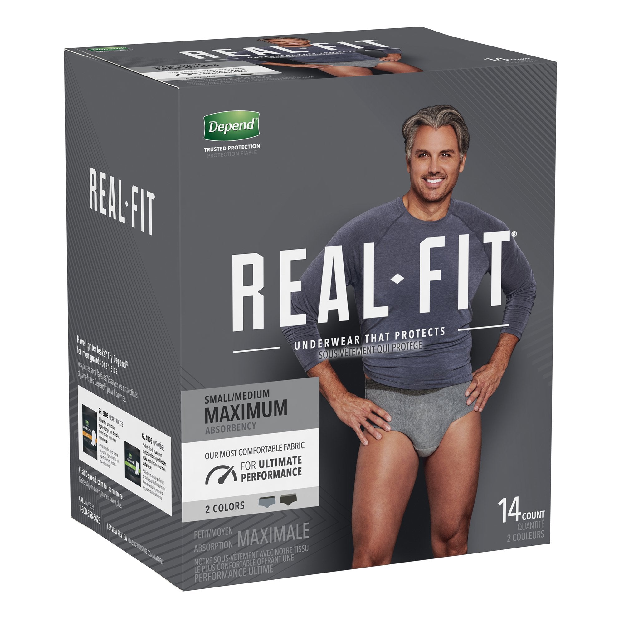 Depend® Real Fit® Maximum Absorbent Underwear, Small / Medium (14 Units)