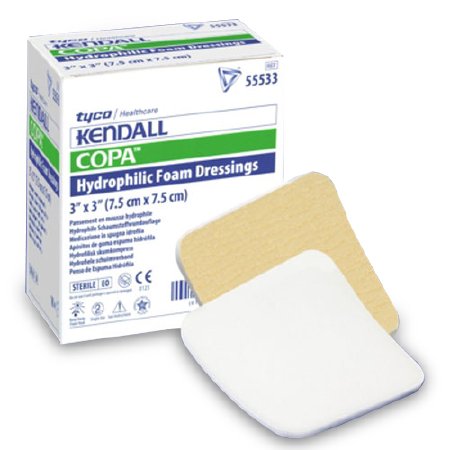 Kendall™ Adhesive without Border Foam Dressing, 3 x 3 Inch (10 Units)