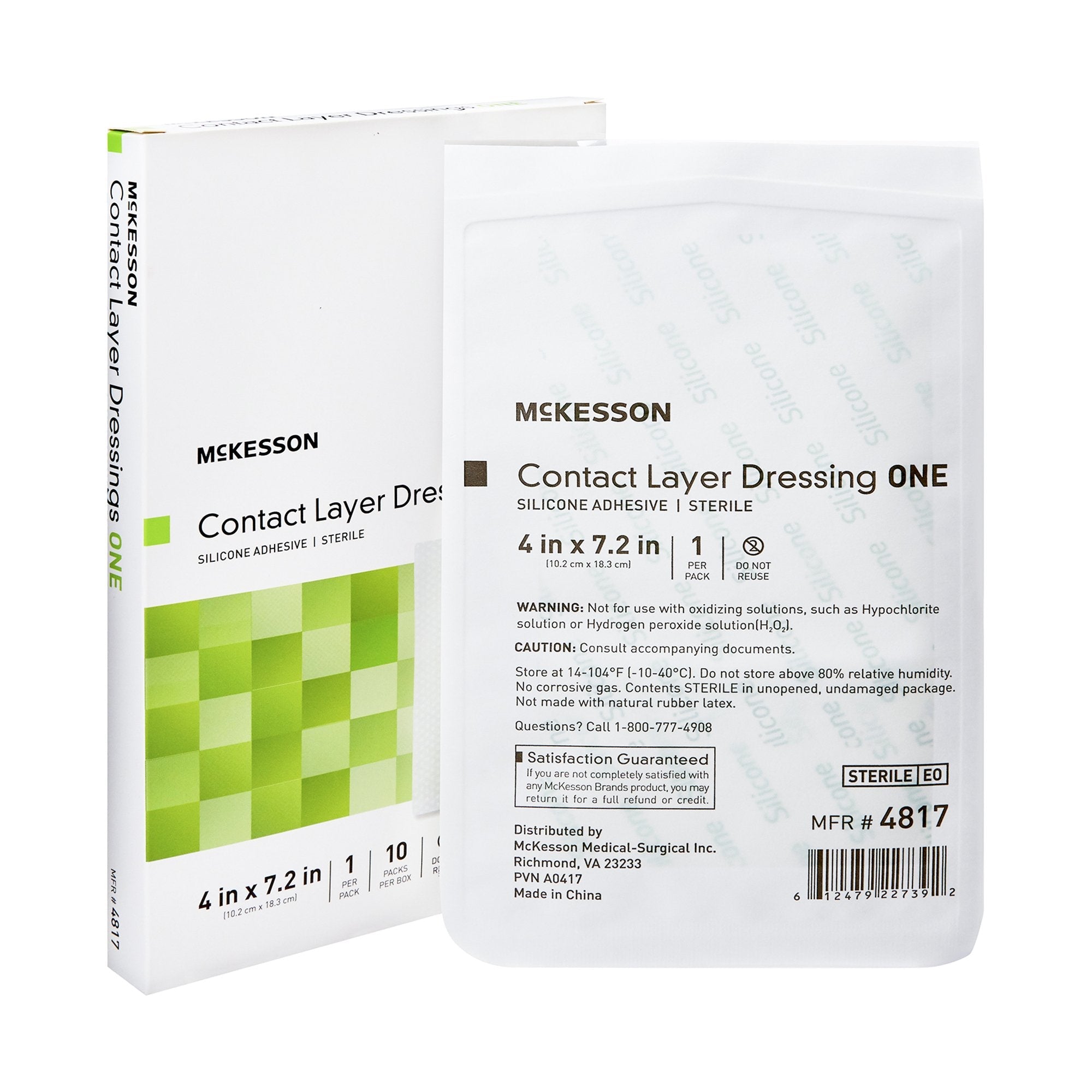McKesson Silicone Wound Contact Layer Dressing, 4 x 7-2/5 Inch (10 Units)