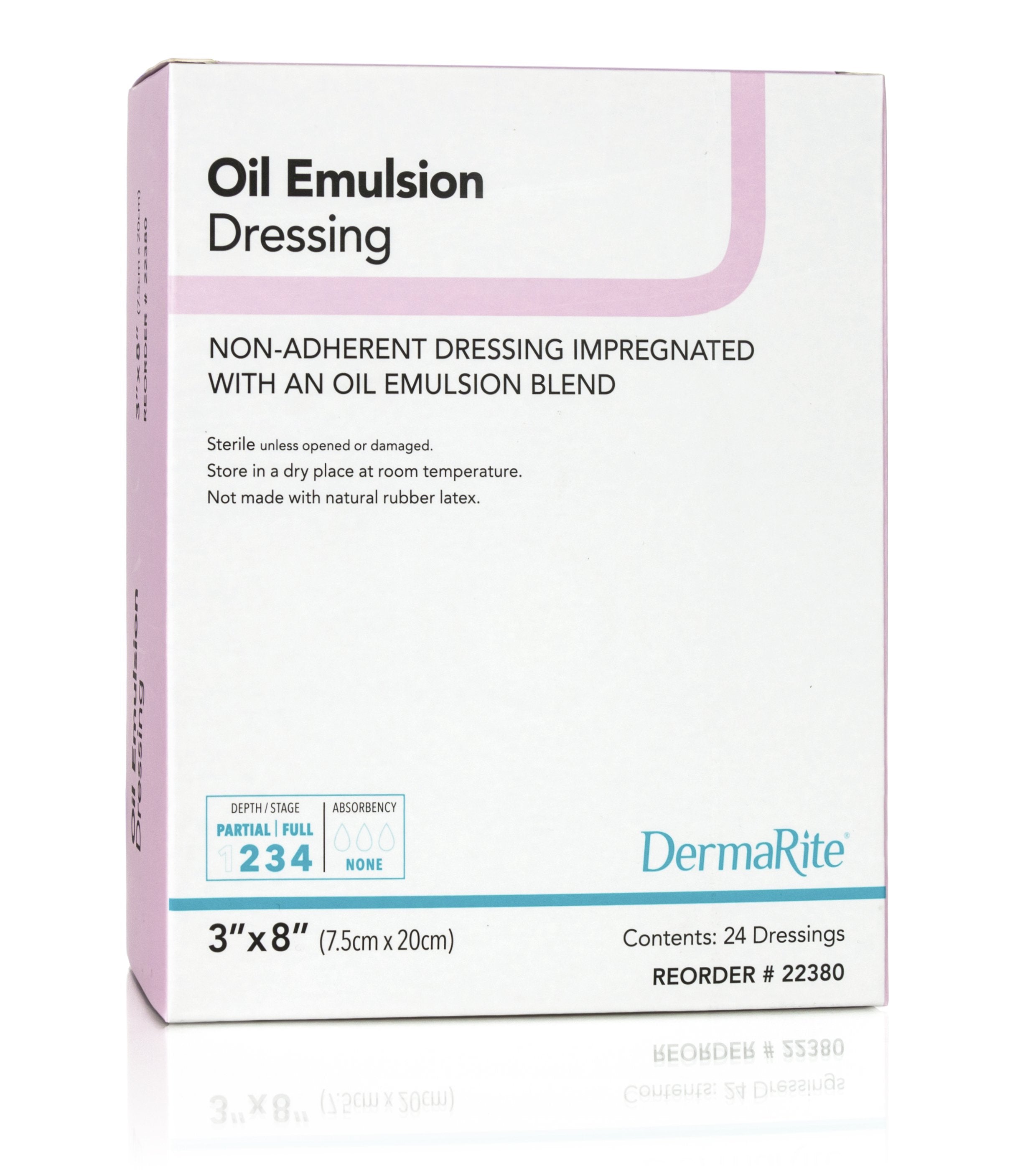 DermaRite® Oil Emulsion Impregnated Dressing, 3 x 8 Inch (24 Units)