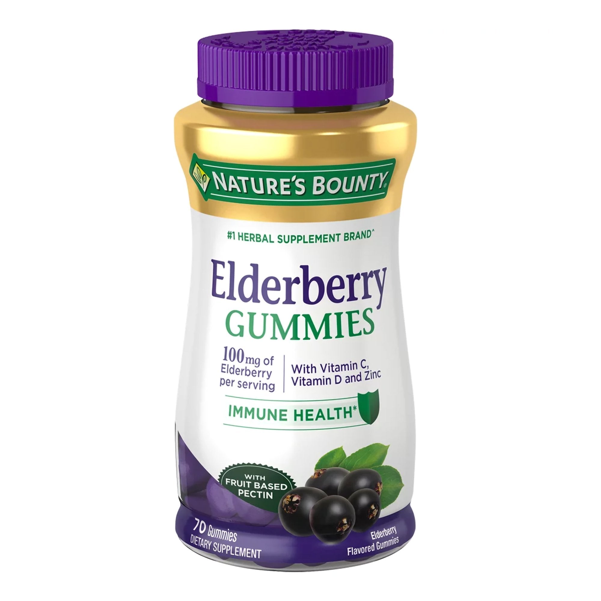 Herbal Supplement Nature's Bounty® Elderberry Gummy 70 per Bottle (1 Unit)