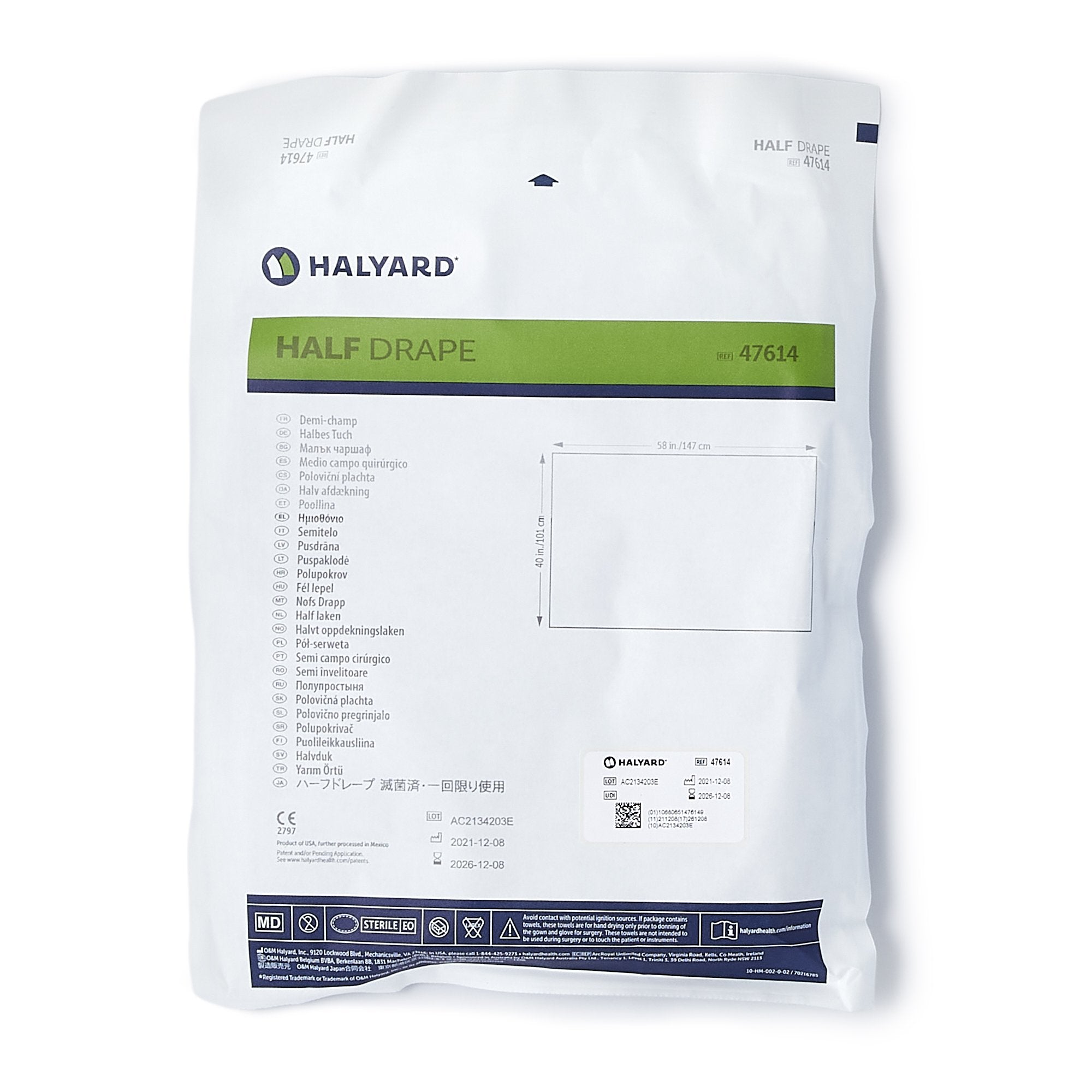 Halyard Sterile Half General Purpose Drape, 40 x 58 Inch (60 Units)