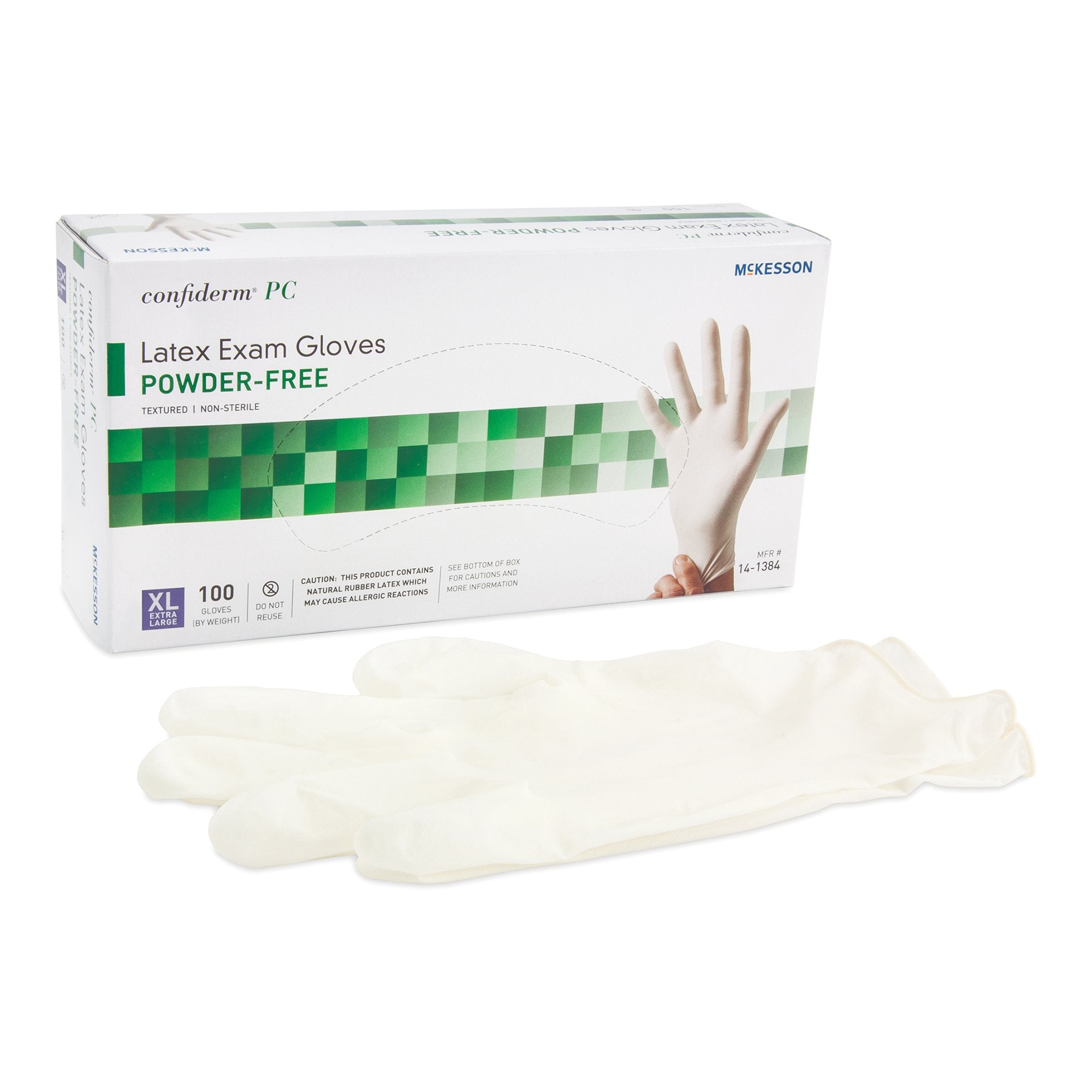 McKesson Confiderm® Latex Exam Glove, Extra Large, Ivory (100 Units)