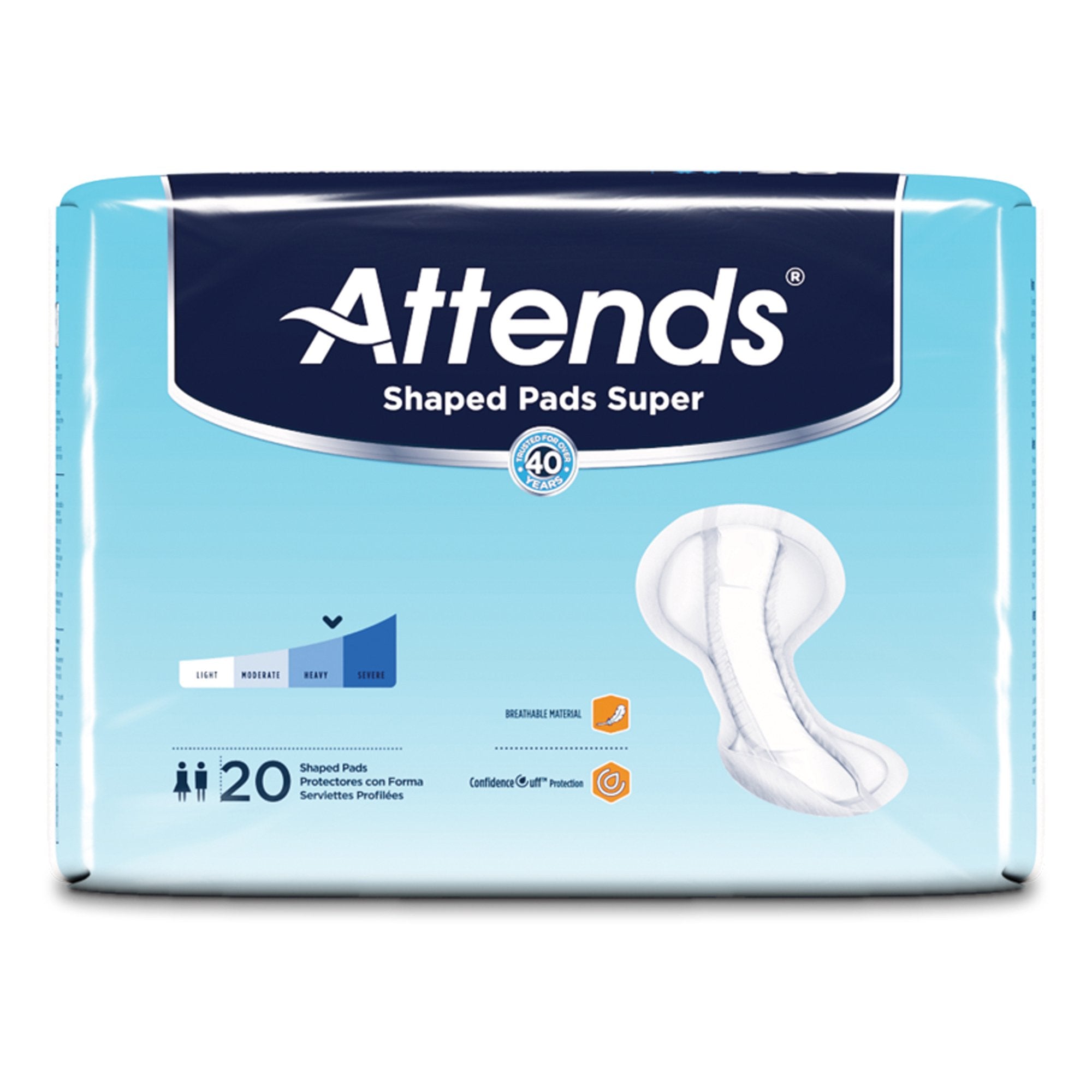 Attends® Shaped Pads Super (20 Units)