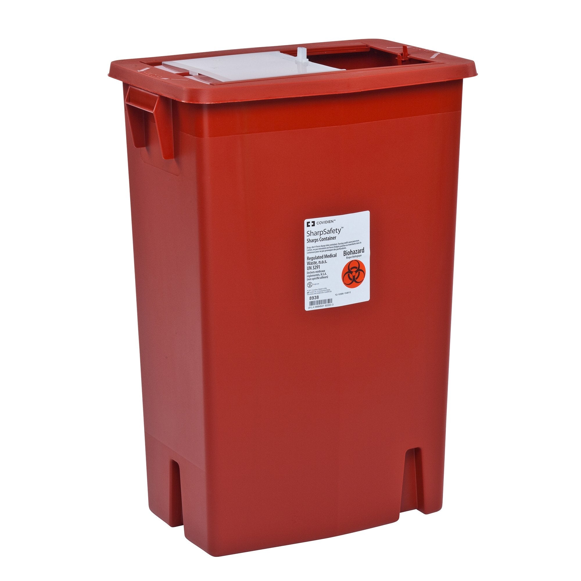 SharpSafety™ Multi-purpose Sharps Container, 12 Gallon, 18-3/4 x 18-1/4 x 12-3/4 Inch (10 Units)