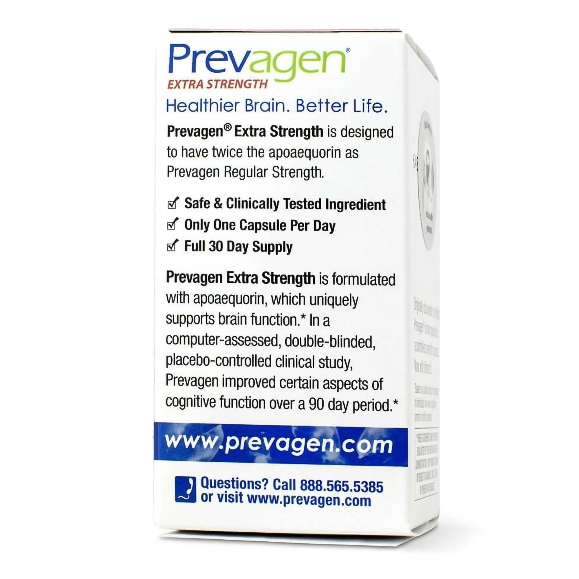 Brain Health Supplement Prevagen® Extra Strength Vitamin D / Apoaequorin 50 mcg / 20 mg Strength Capsule 30 per Bottle (1 Unit)