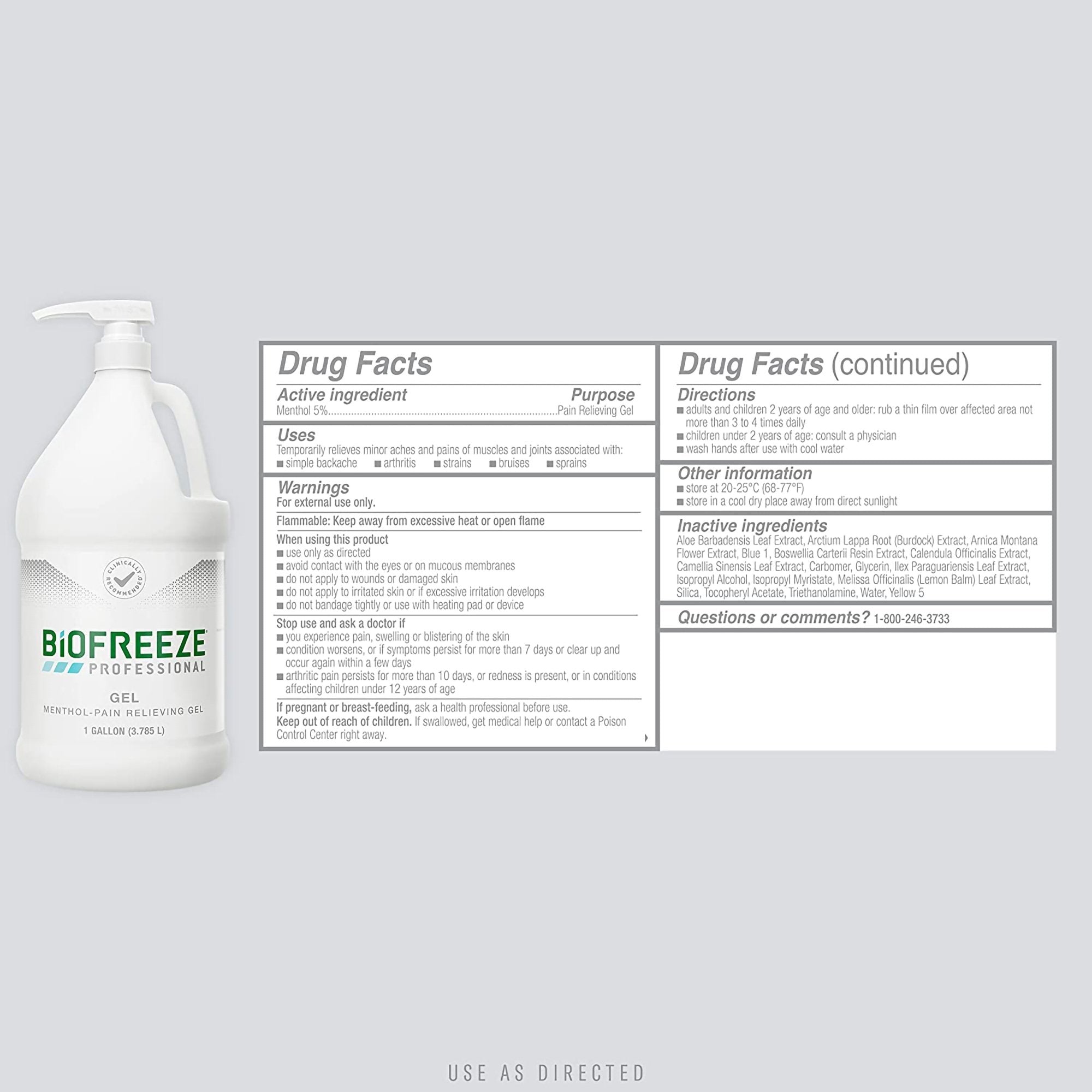 Biofreeze Professional Pain Relieving Gel, 1 Gallon Pump Bottle (1 Unit)