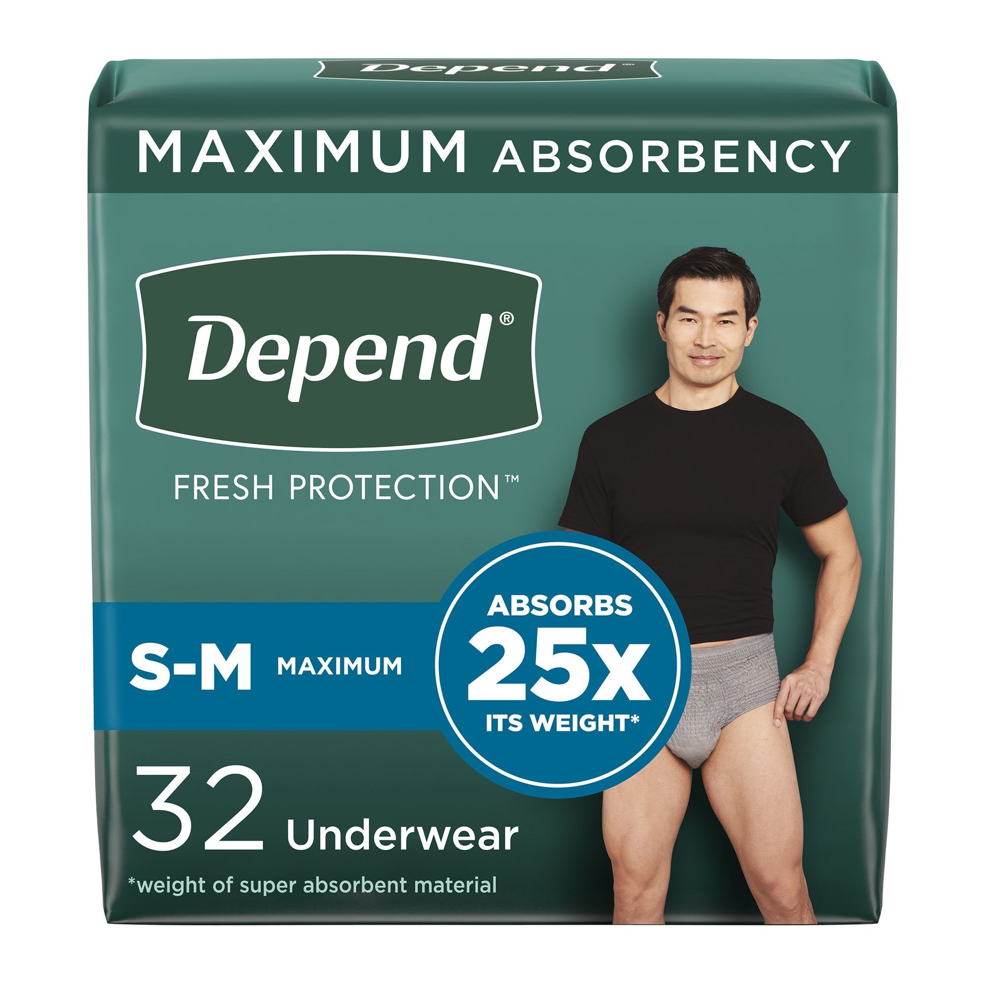 Depend® FIT-FLEX® Underwear Maximum for Men, Small/Medium (32 Units)