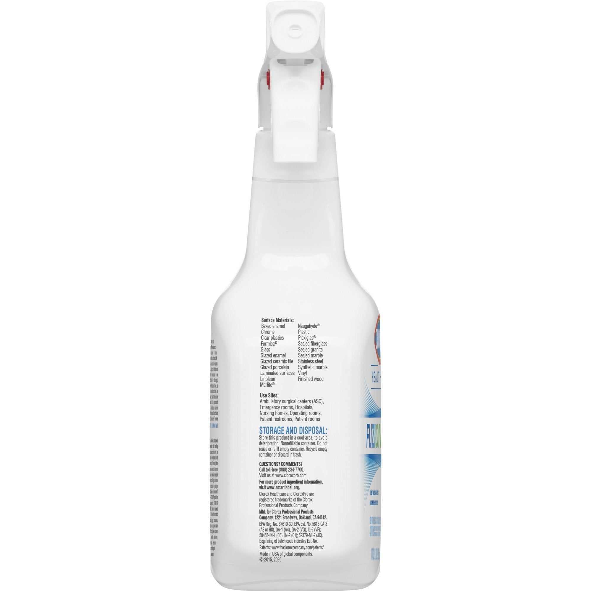 Clorox Healthcare® Fuzion™ Surface Disinfectant Cleaner, 32 oz Trigger Spray Bottle (1 Unit)