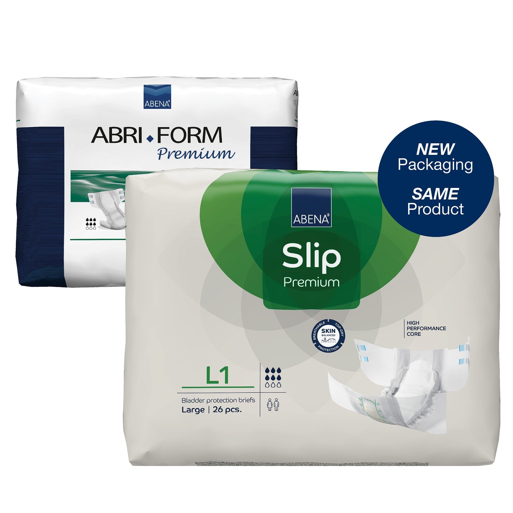 Abena® Slip Premium L1 Incontinence Brief, Large (104 Units)