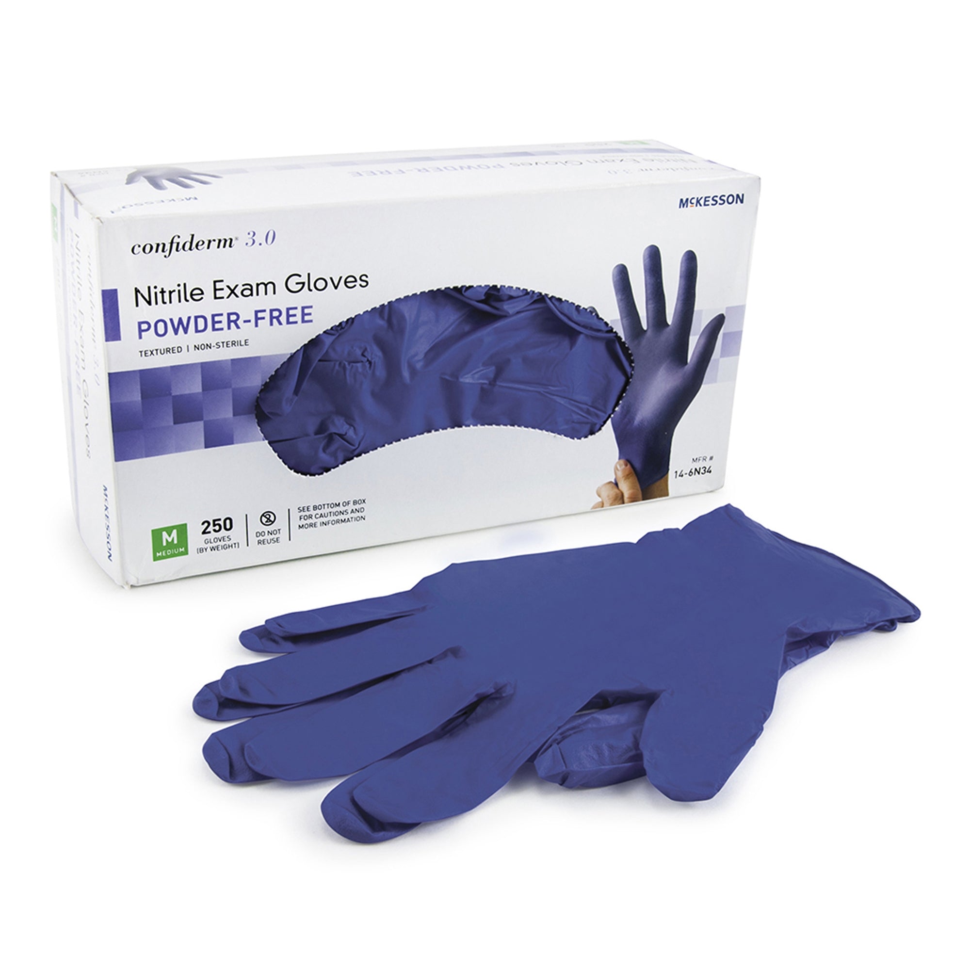 McKesson Confiderm® 4.5C Nitrile Exam Gloves, Medium, Blue - Quality Protection