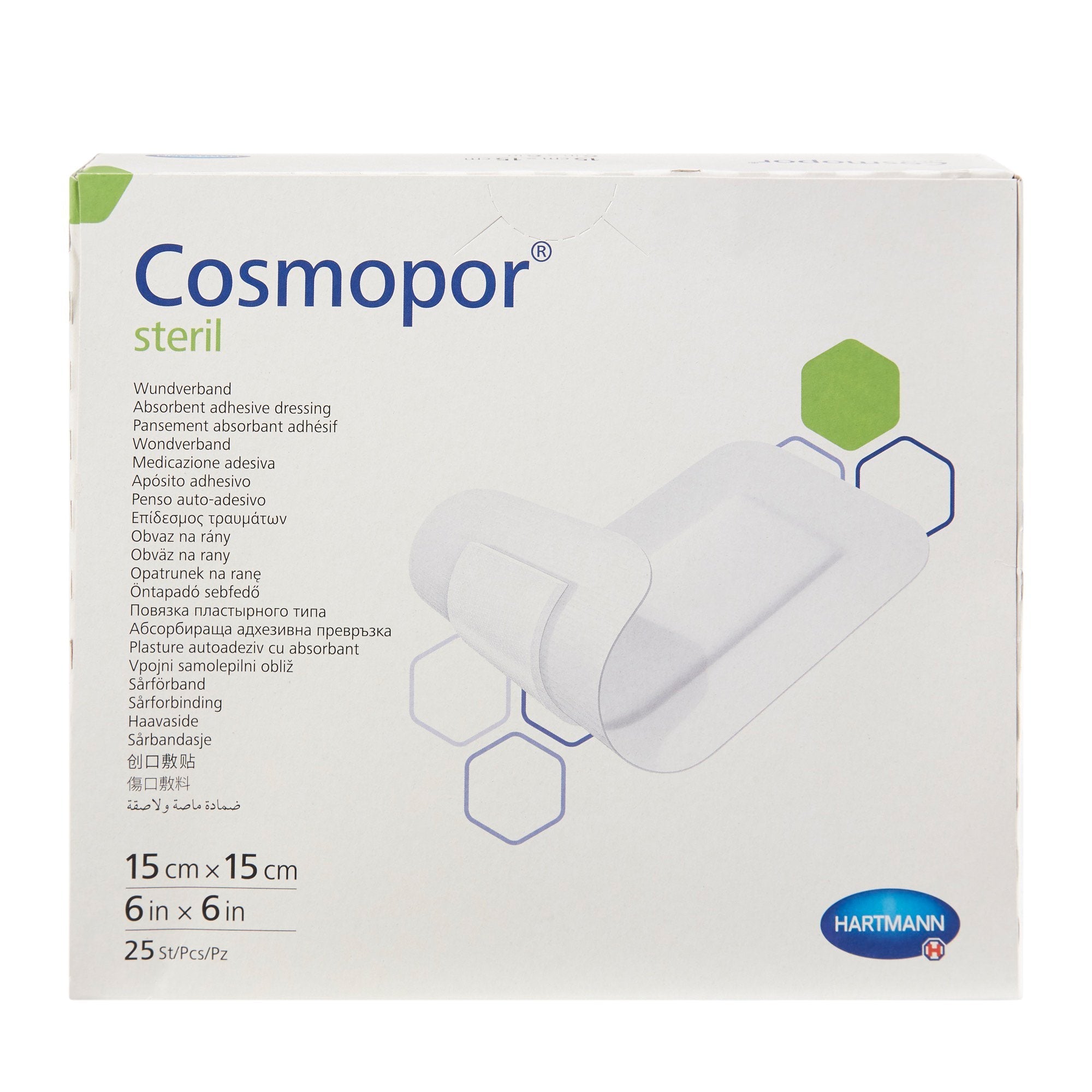 Cosmopor® Adhesive Dressing, 6 x 6 Inch (25 Units)