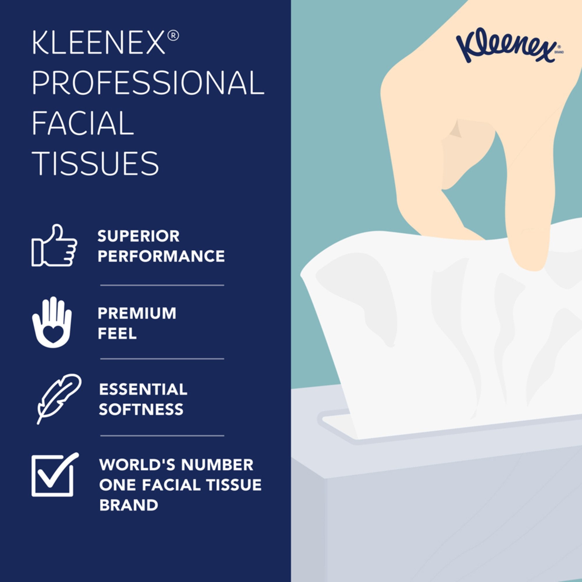 Kleenex Premium Soft Facial Tissues - 100 Count, 8.4"x8" White Tissues