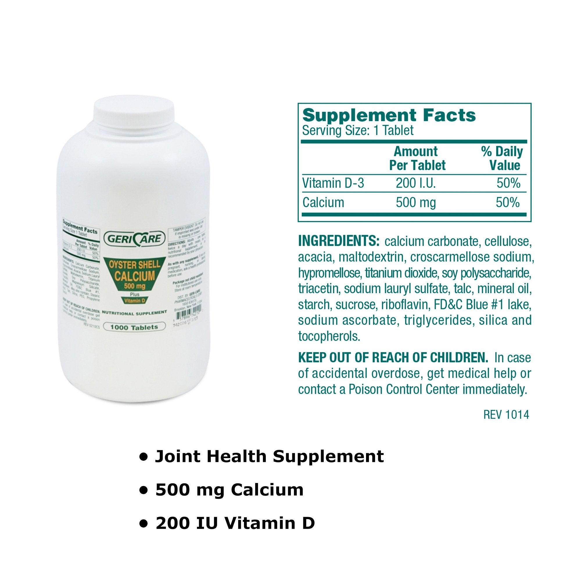 Geri-Care® Calcium / Vitamin D Joint Health Supplement (1 Unit)