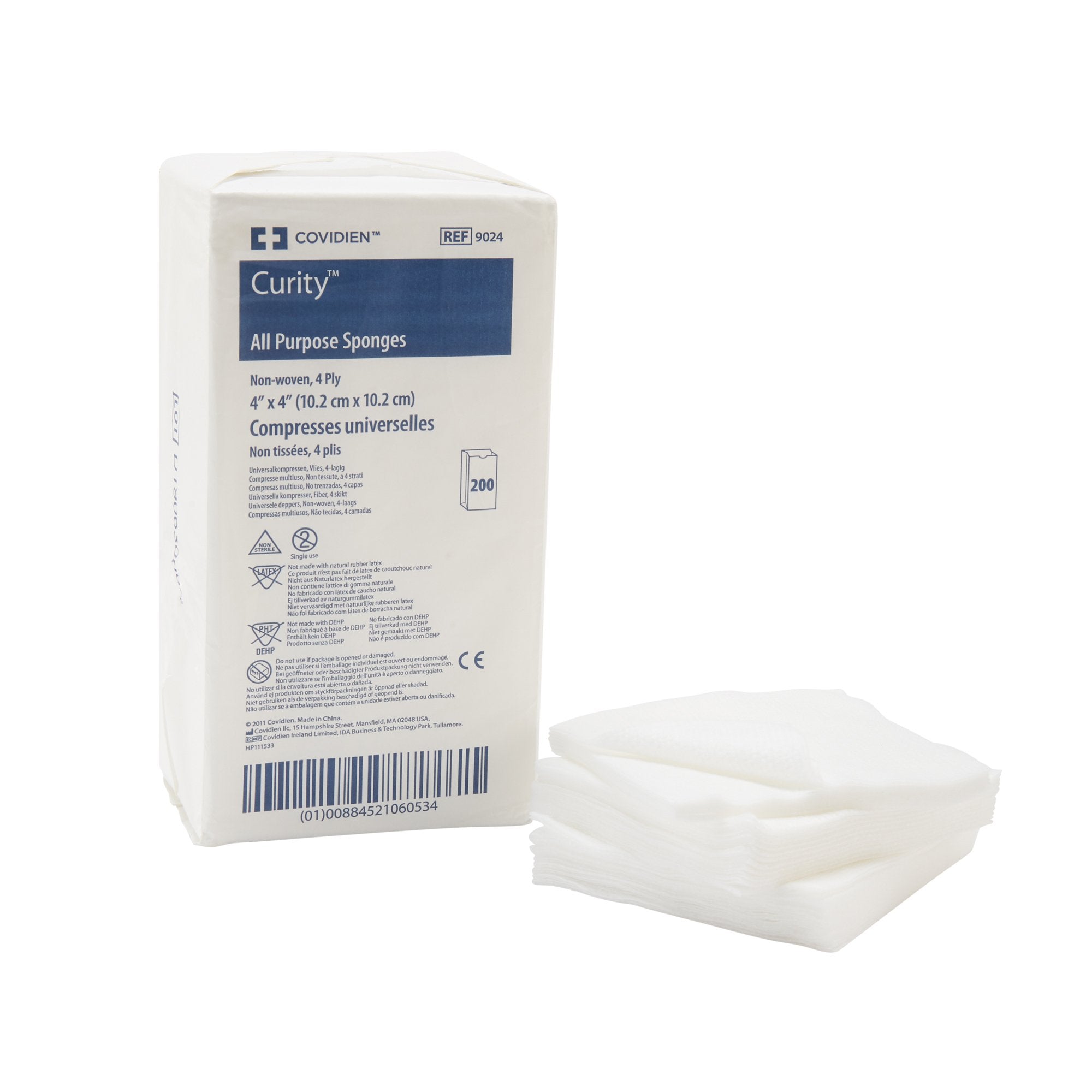 Curity™ NonSterile Nonwoven Sponge, 4 x 4 Inch (200 Units)