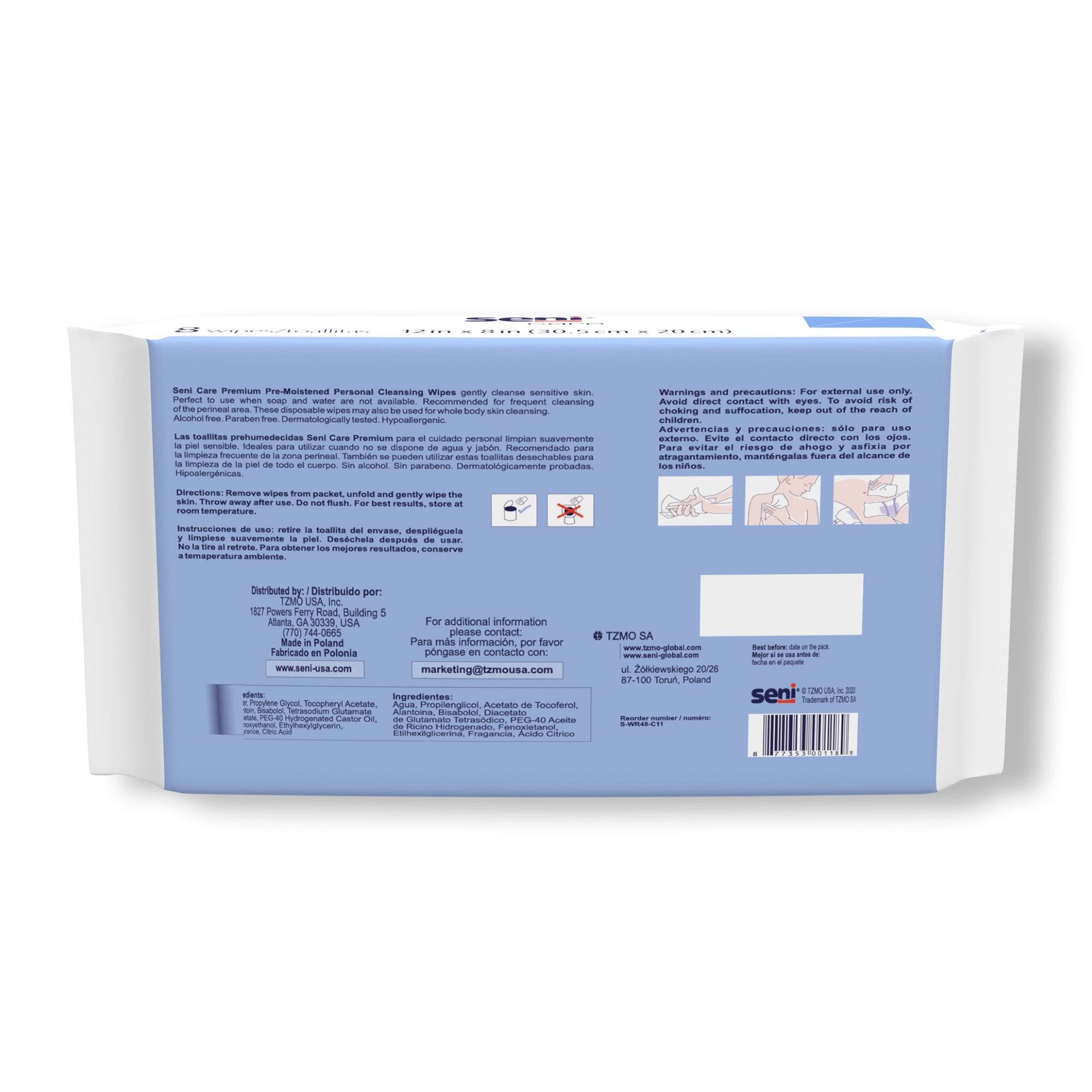 Seni® Care Delicate Cleansing Wipes, 48 ct. (576 Units)