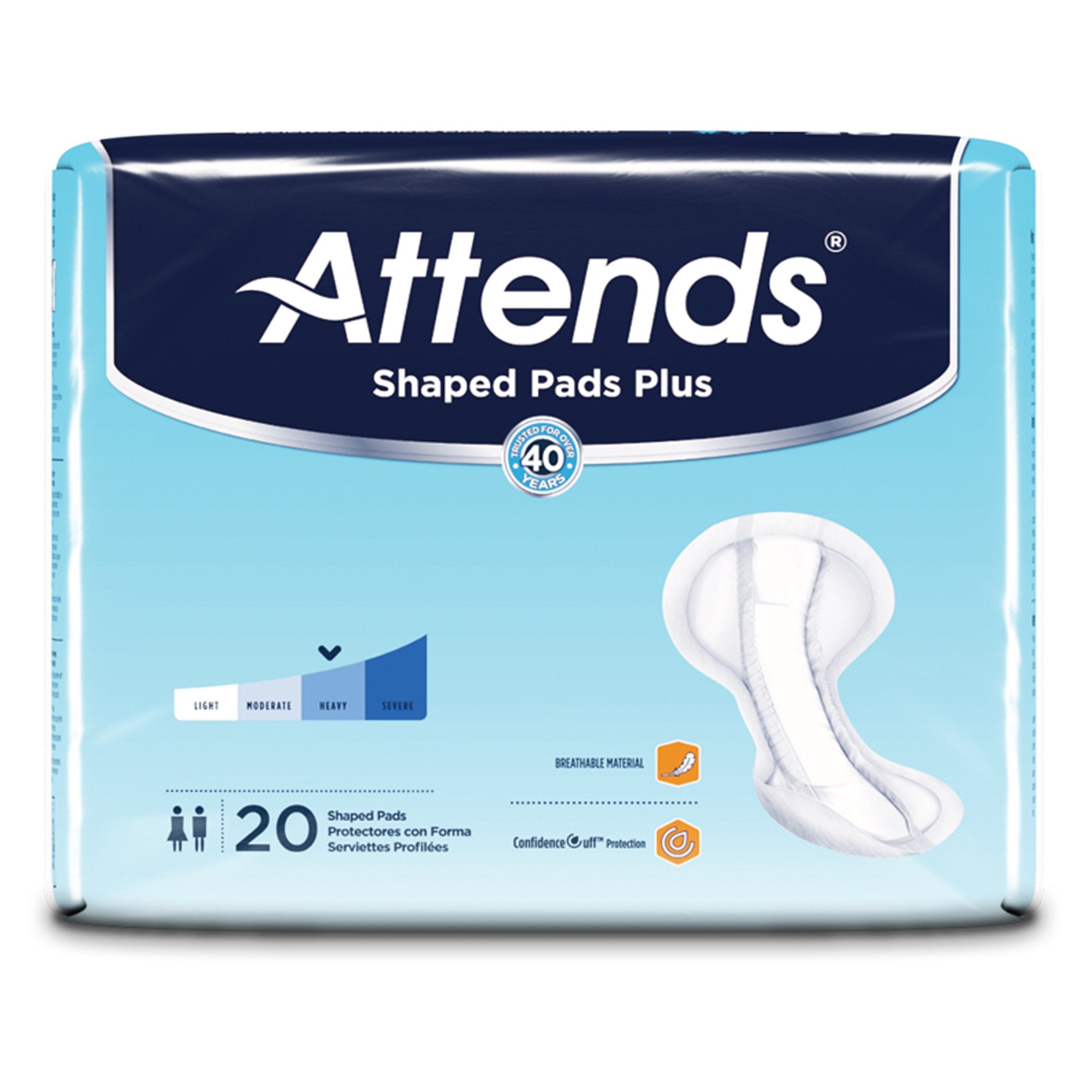 Attends® Shaped Pads Plus (20 Units)