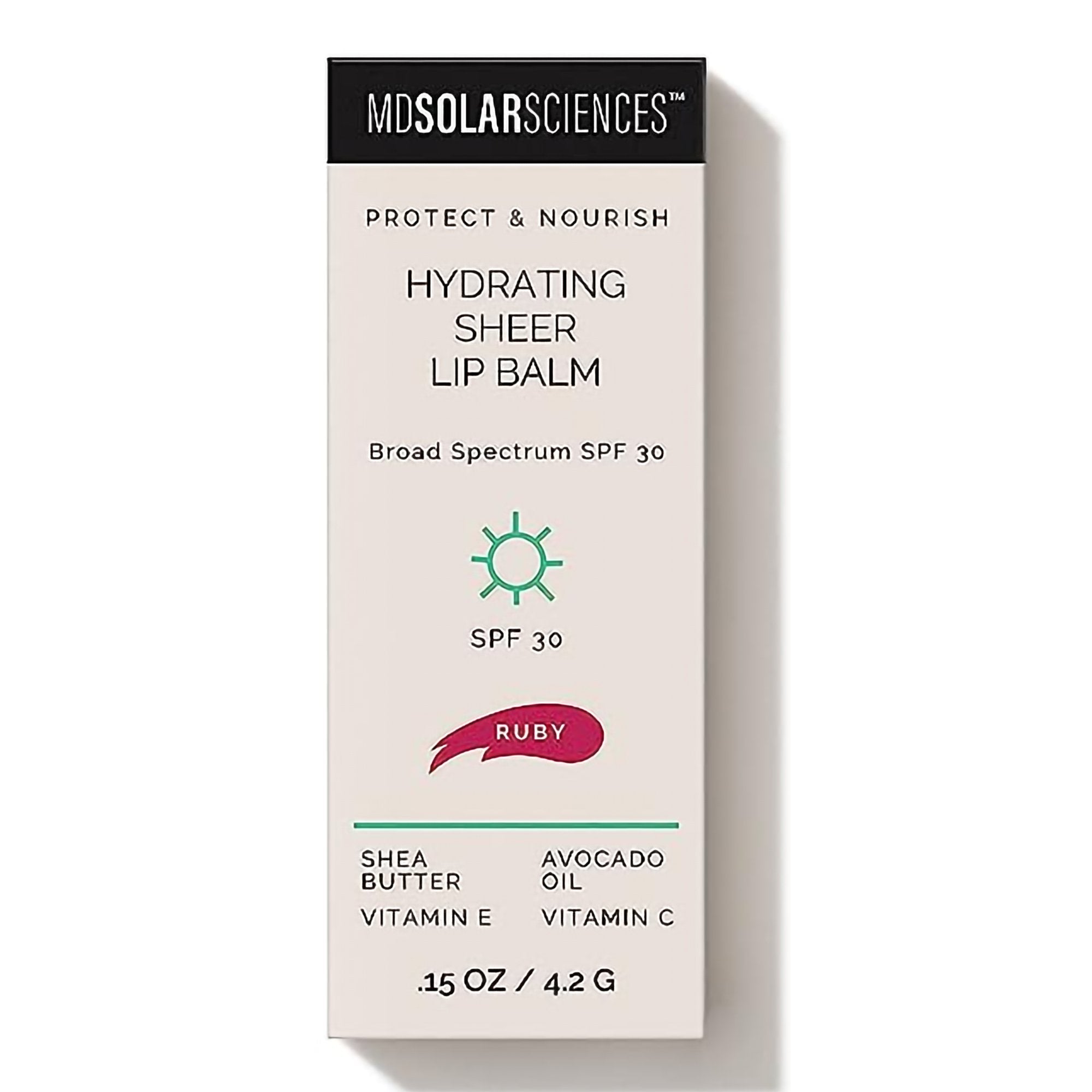 MDSolarSciences® Hydrating Sheer Lip Balm, Ruby (Red) (6 Units)