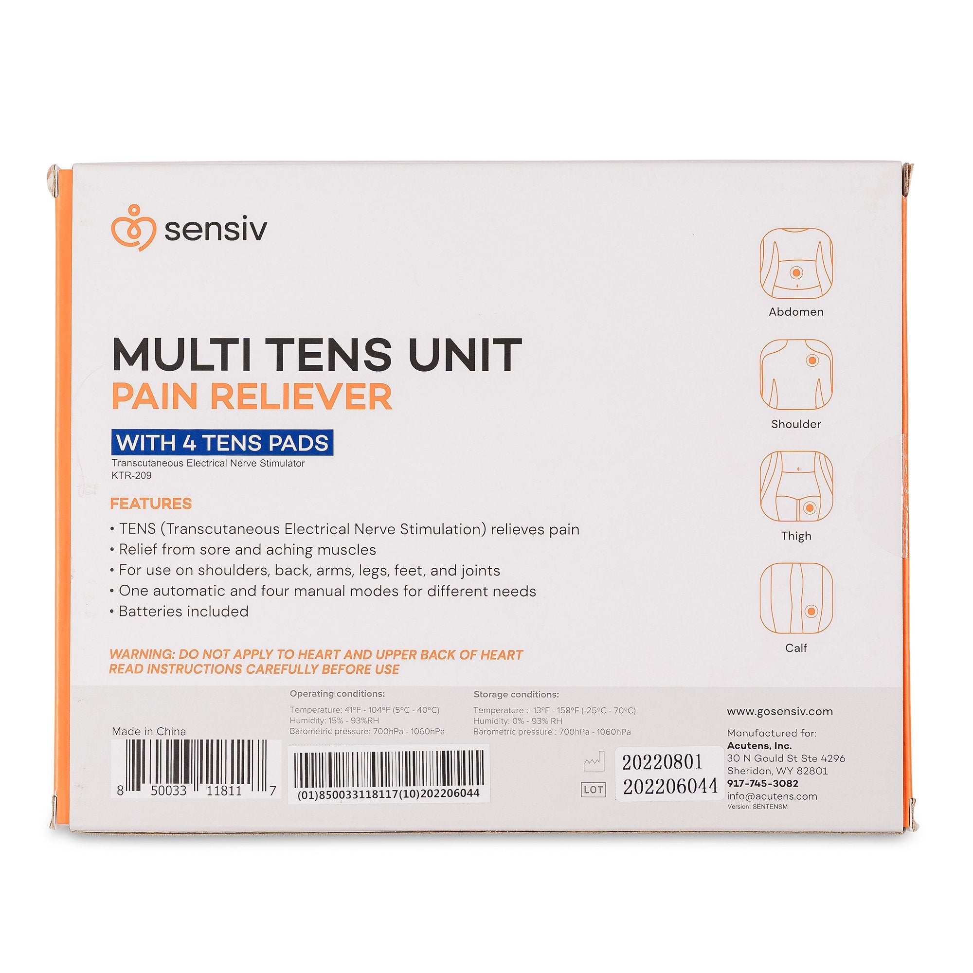 Sensiv Multi-Channel Pain Relief TENS Unit (1 Unit)