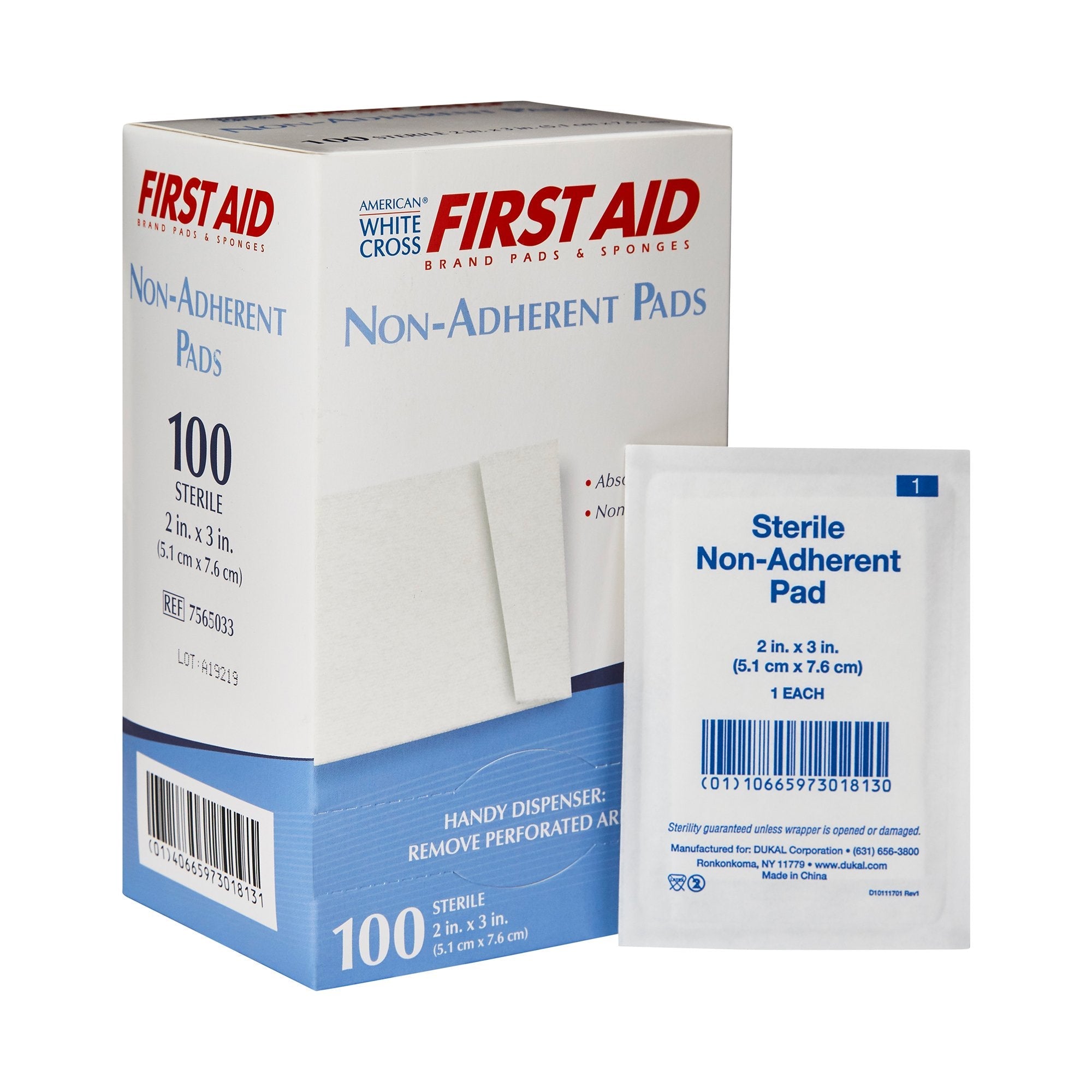 American® White Cross Non-Adherent Dressing, 2 x 3 Inch (100 Units)