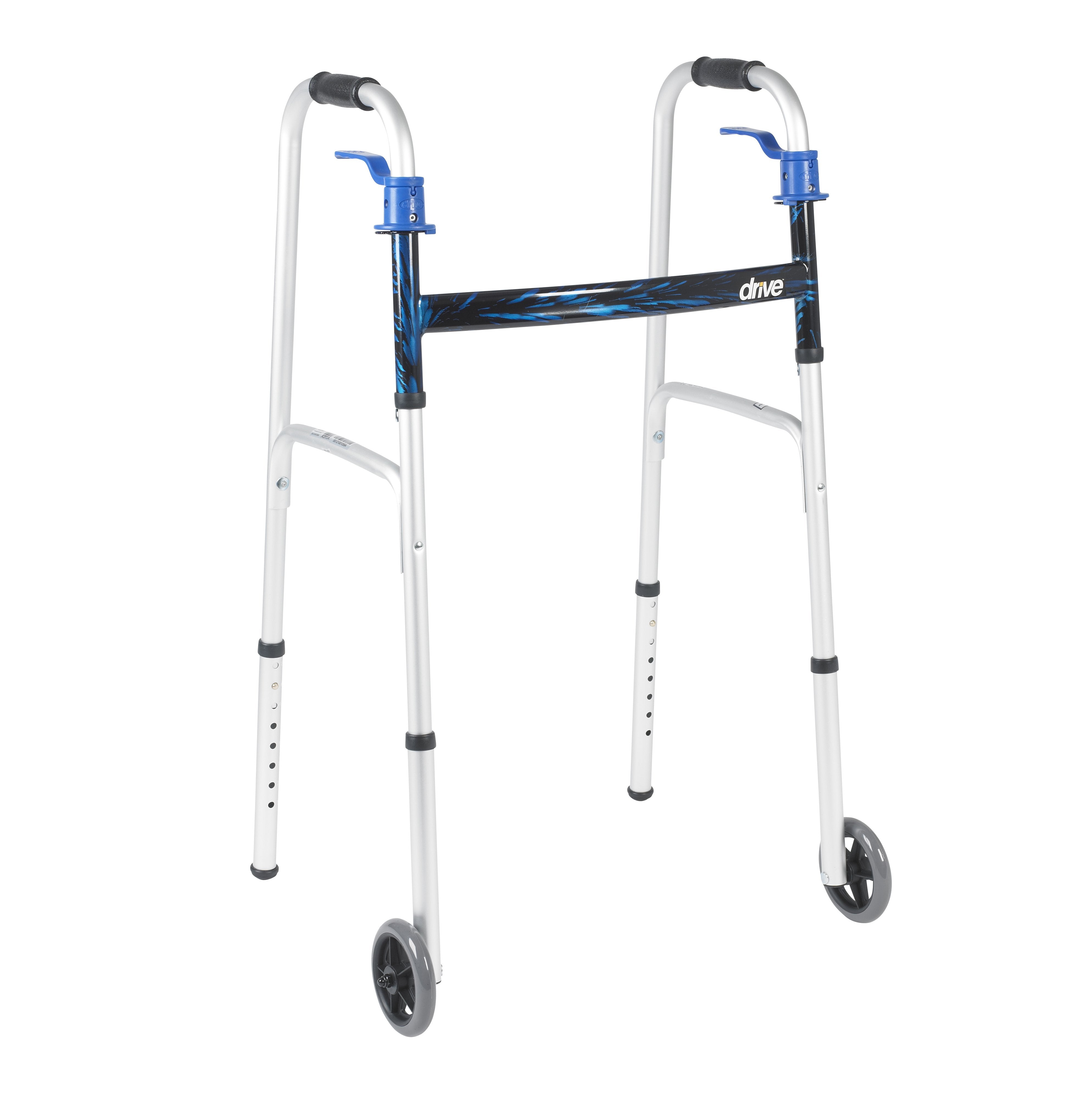 drive™ Aluminum Dual Release Folding Walker, 32 – 39 Inch Height (1 Unit)